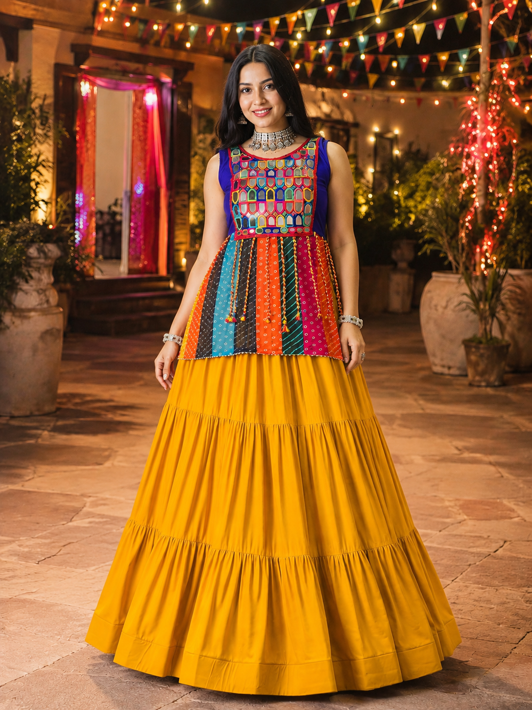 Designer Real Mirror Work Chaniya Choli