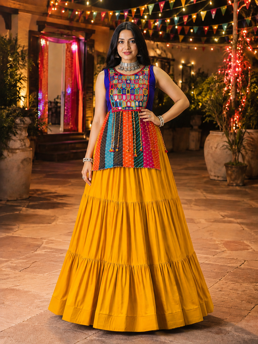 Designer Real Mirror Work Chaniya Choli