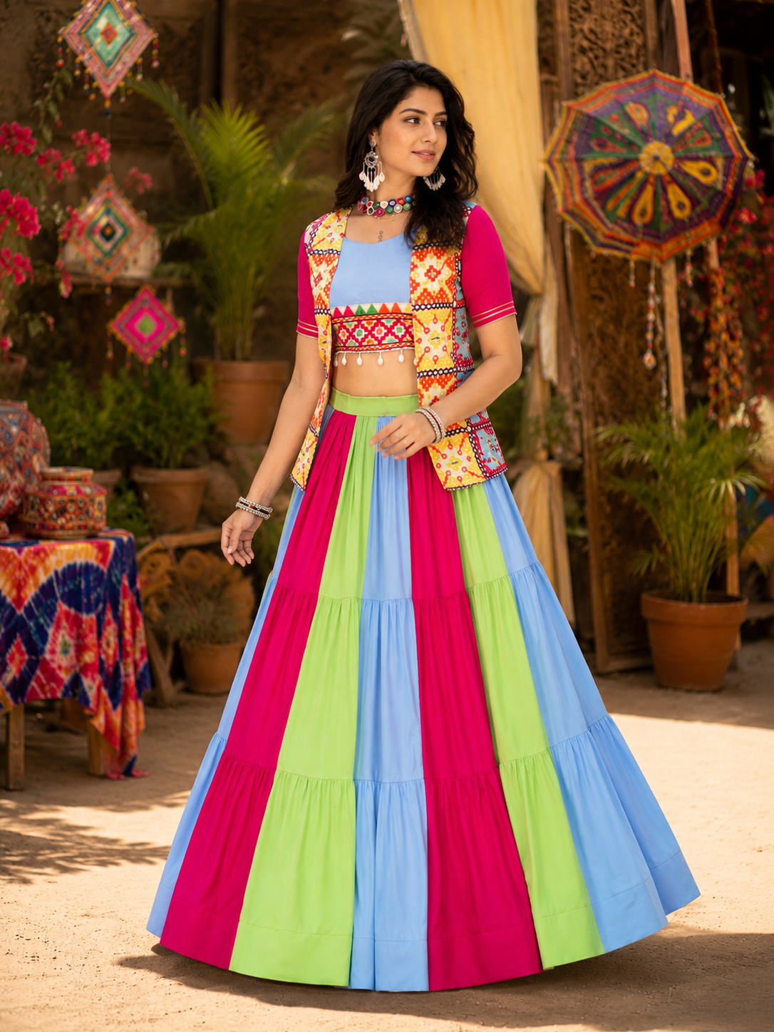 Designer Ready To Wear Navratri Lehenga Jacket Set