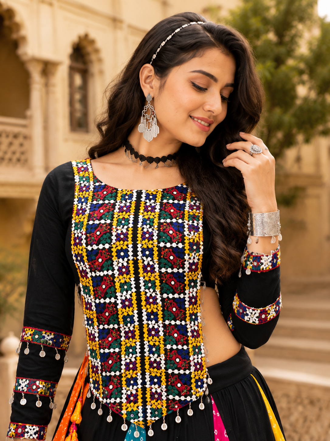 Bandhani Lehenga With Traditional Top For Navratri