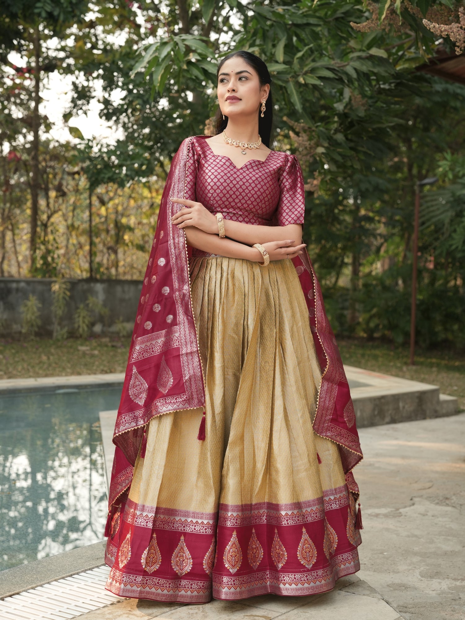 Silk Pattu Kanchipuram Silk Lehenga