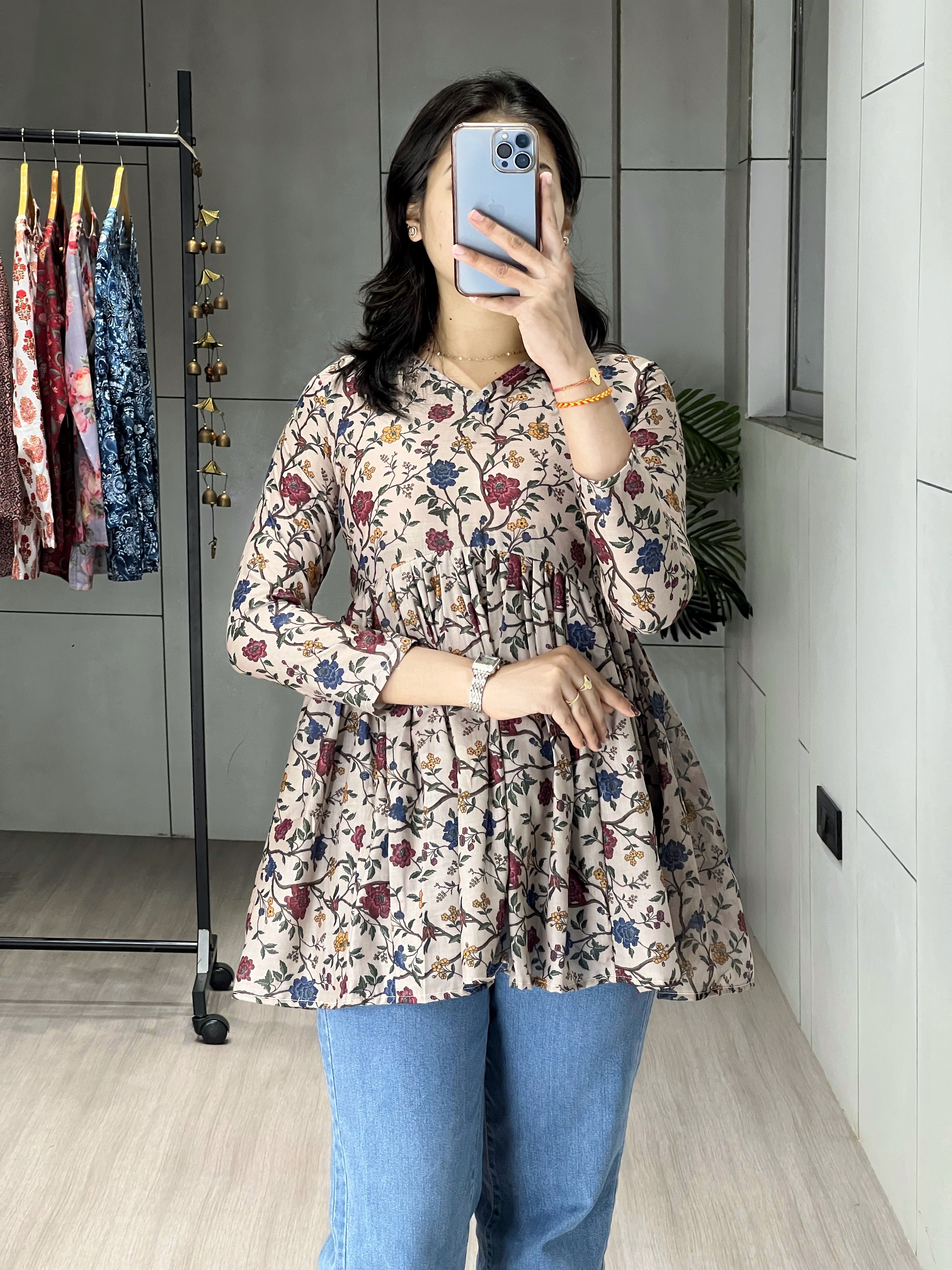 Trendy Floral Short Kurtis Aliya Designe