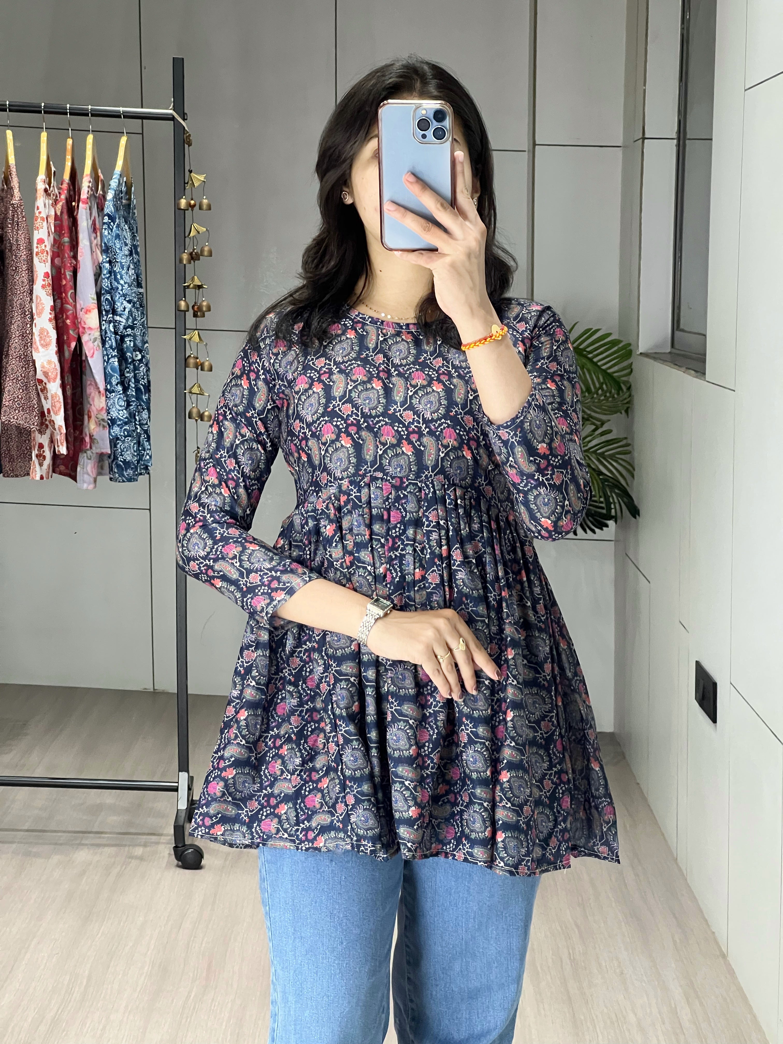 Trendy Floral Short Kurtis Aliya Designe