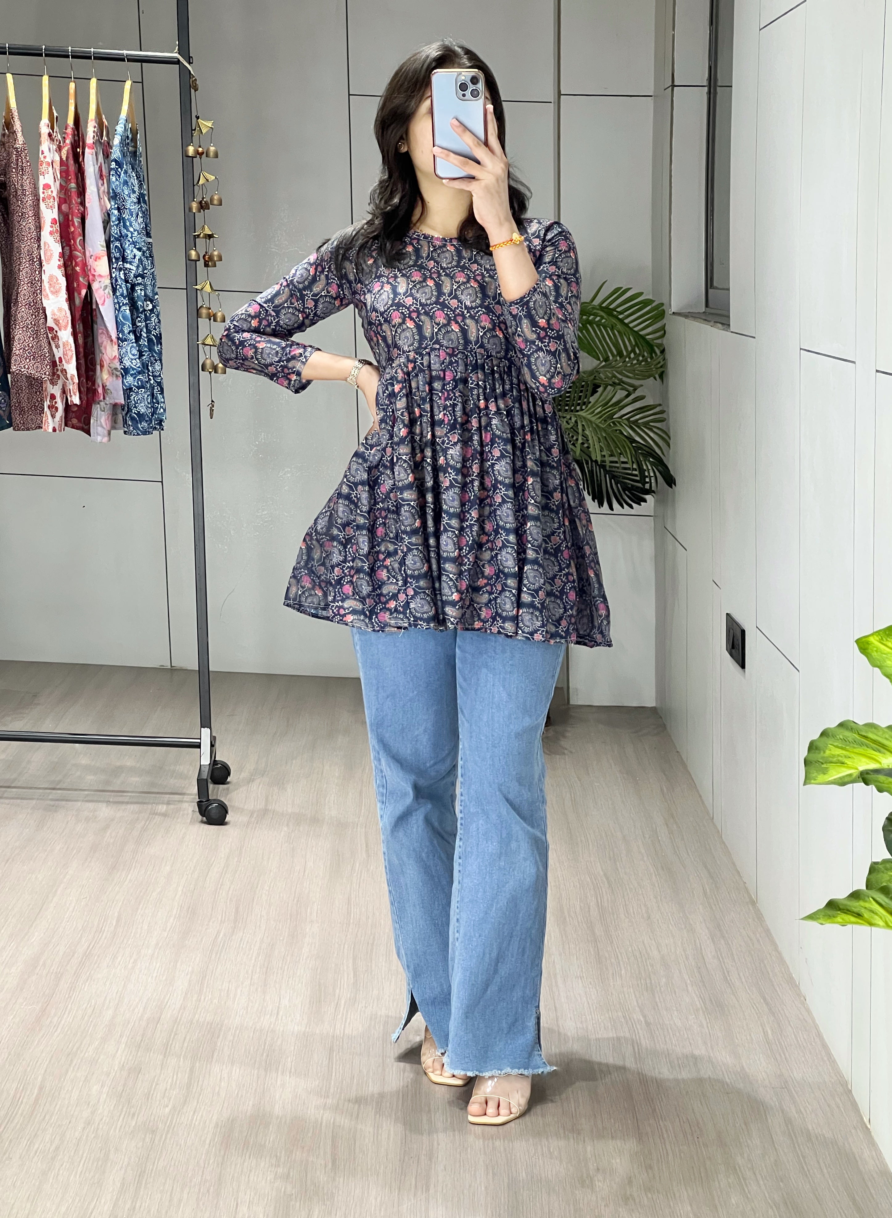 Trendy Floral Short Kurtis Aliya Designe