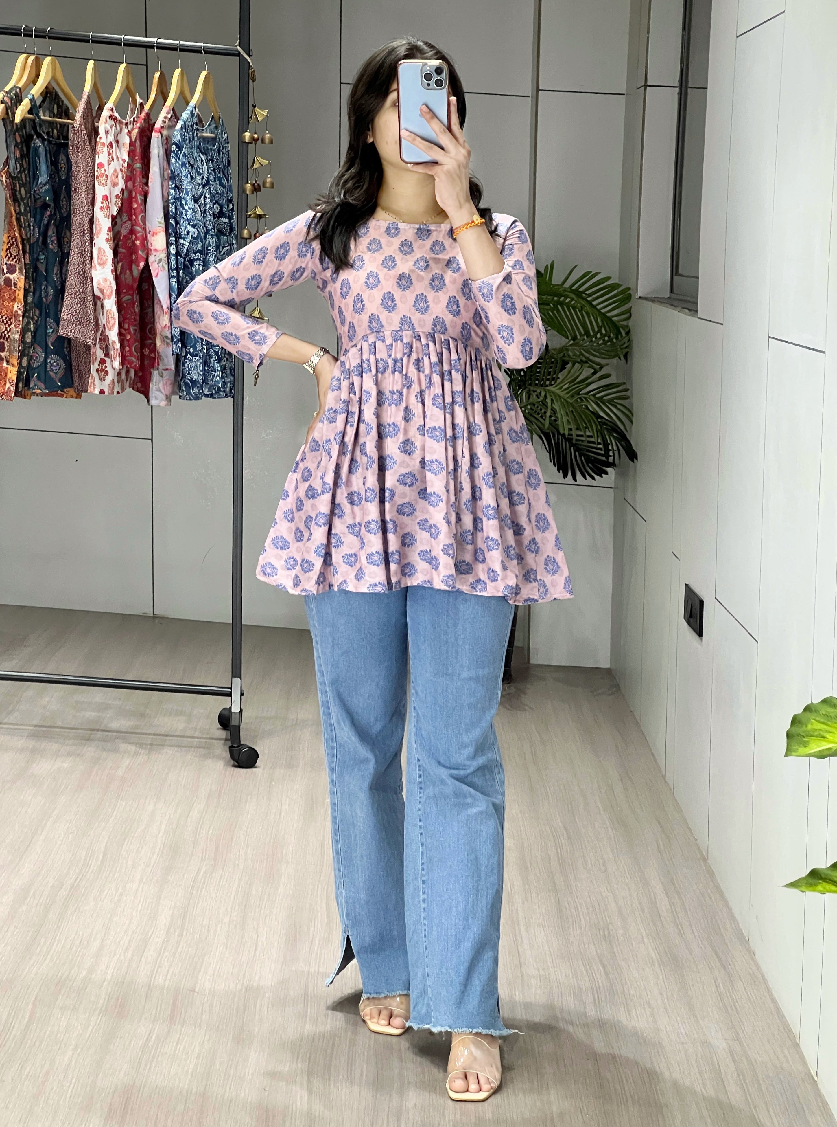 Trendy Floral Short Kurtis Aliya Designe