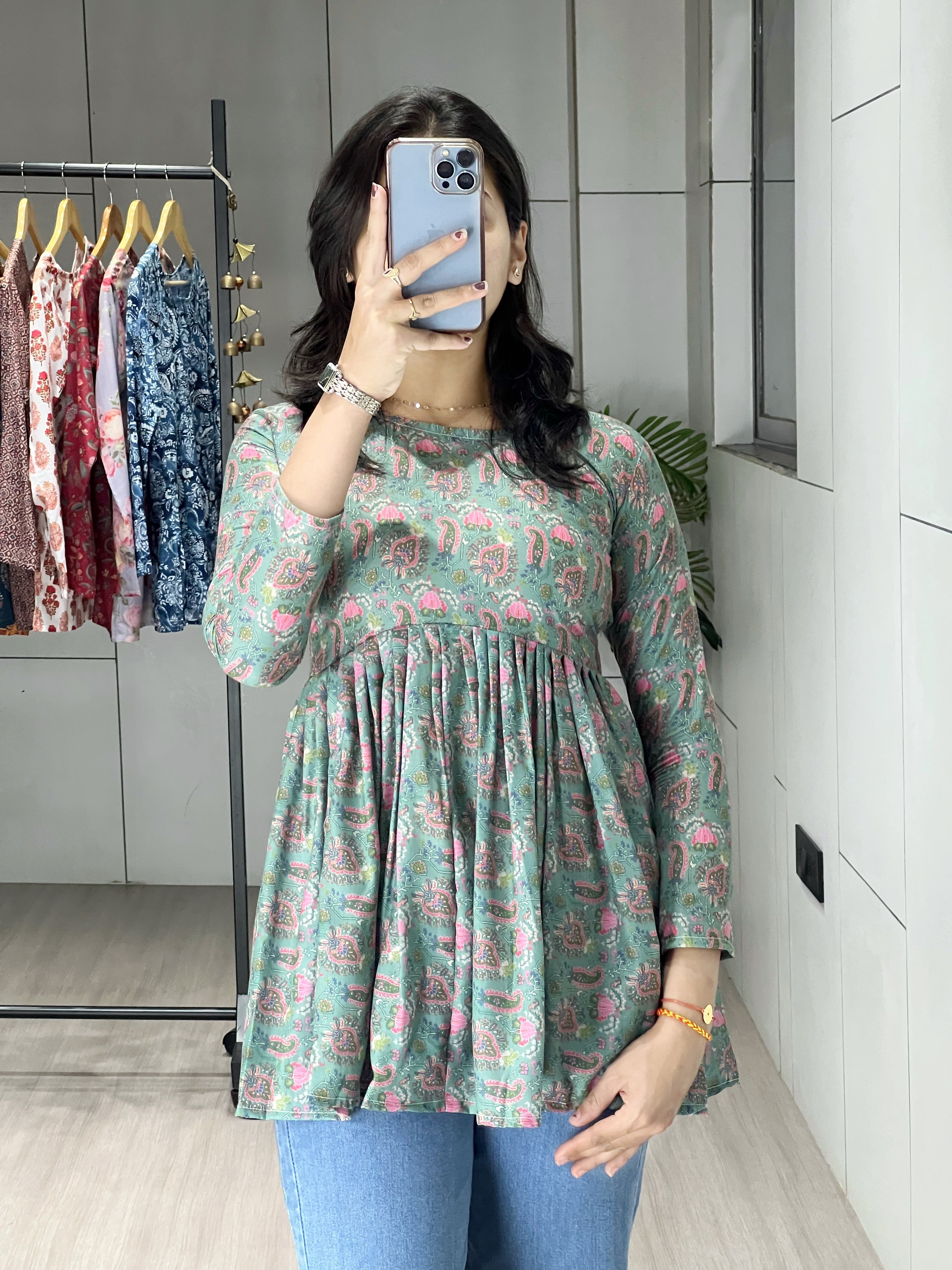 Trendy Floral Short Kurtis Aliya Designe