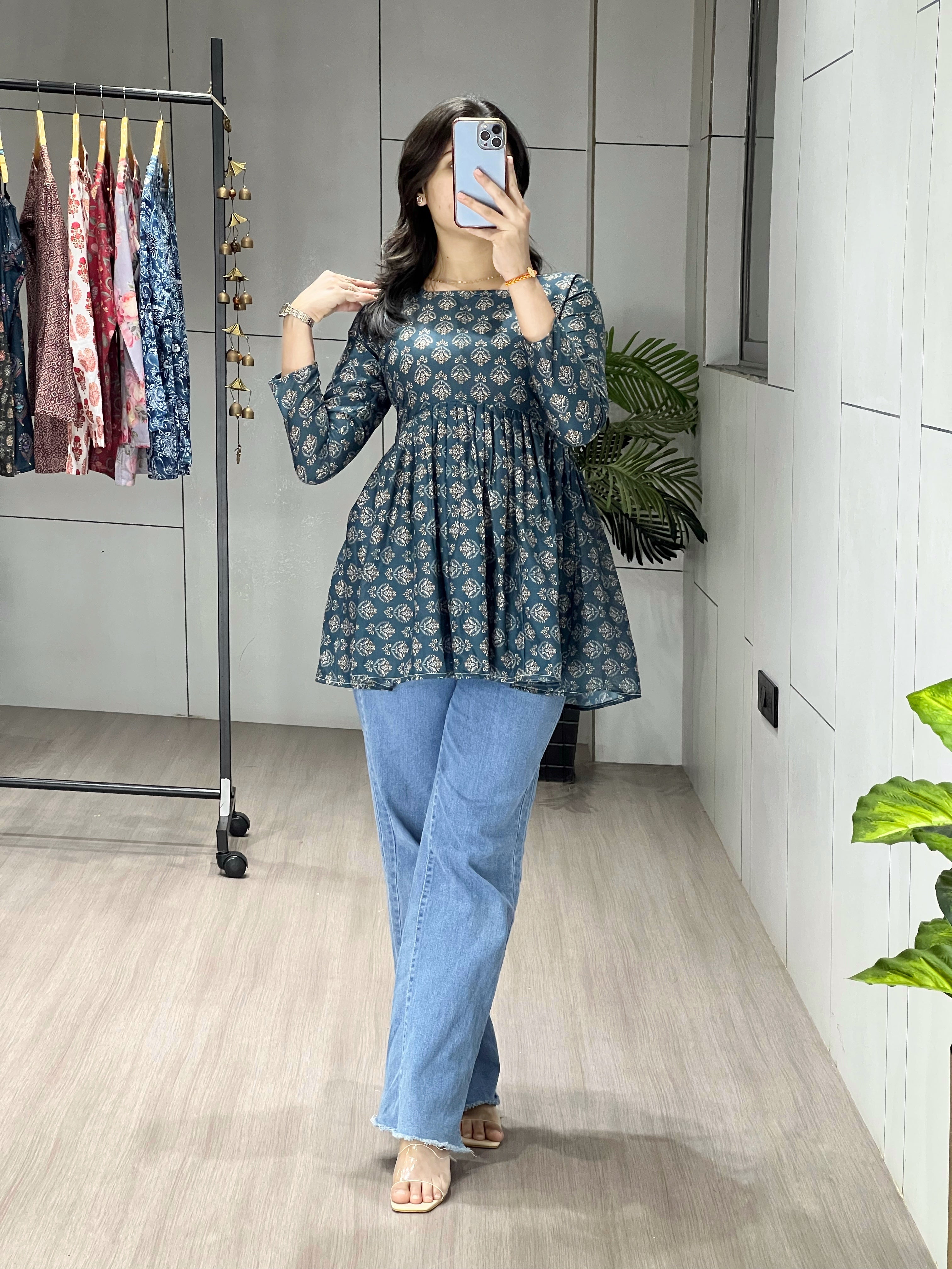 Trendy Floral Short Kurtis Aliya Designe