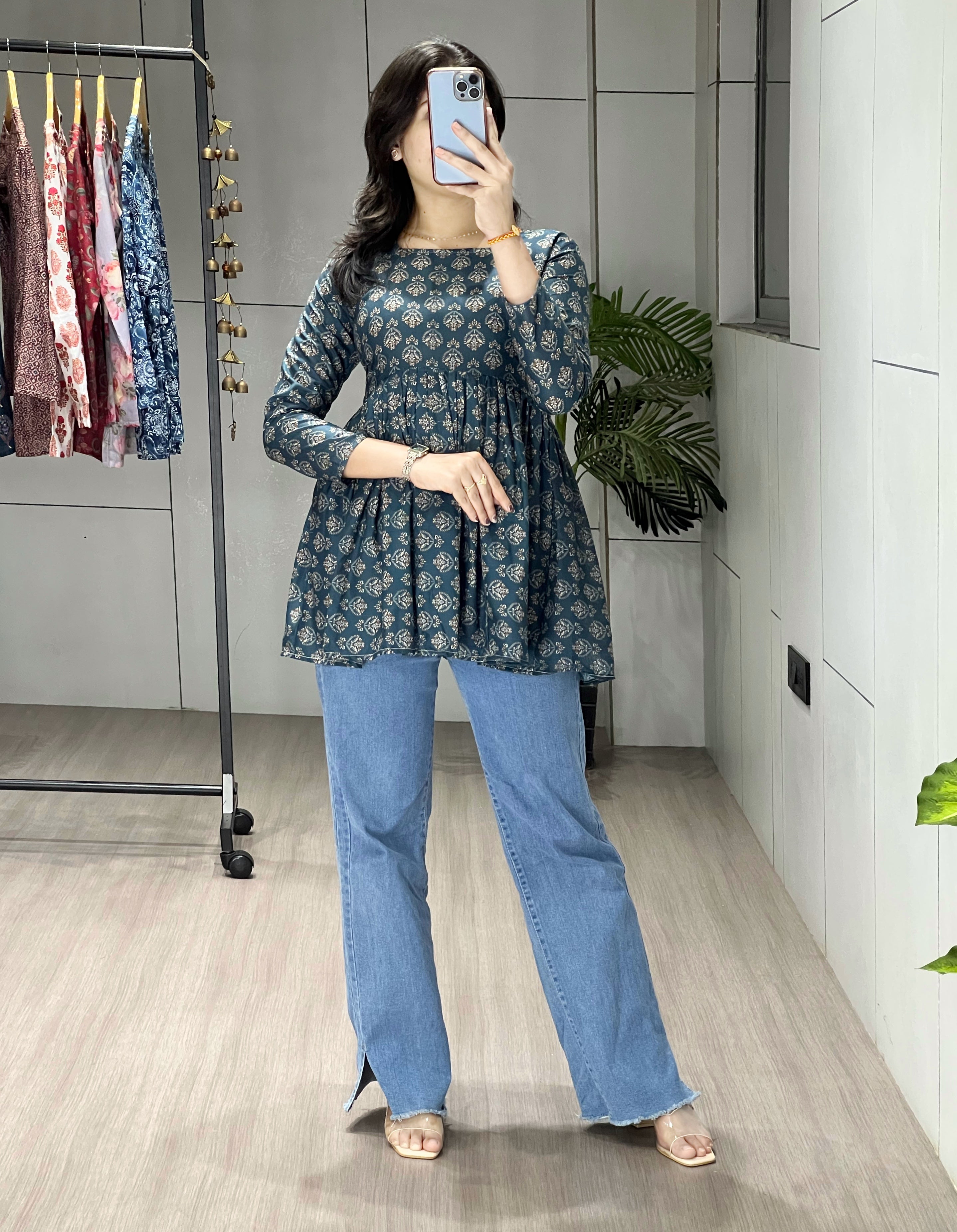 Trendy Floral Short Kurtis Aliya Designe