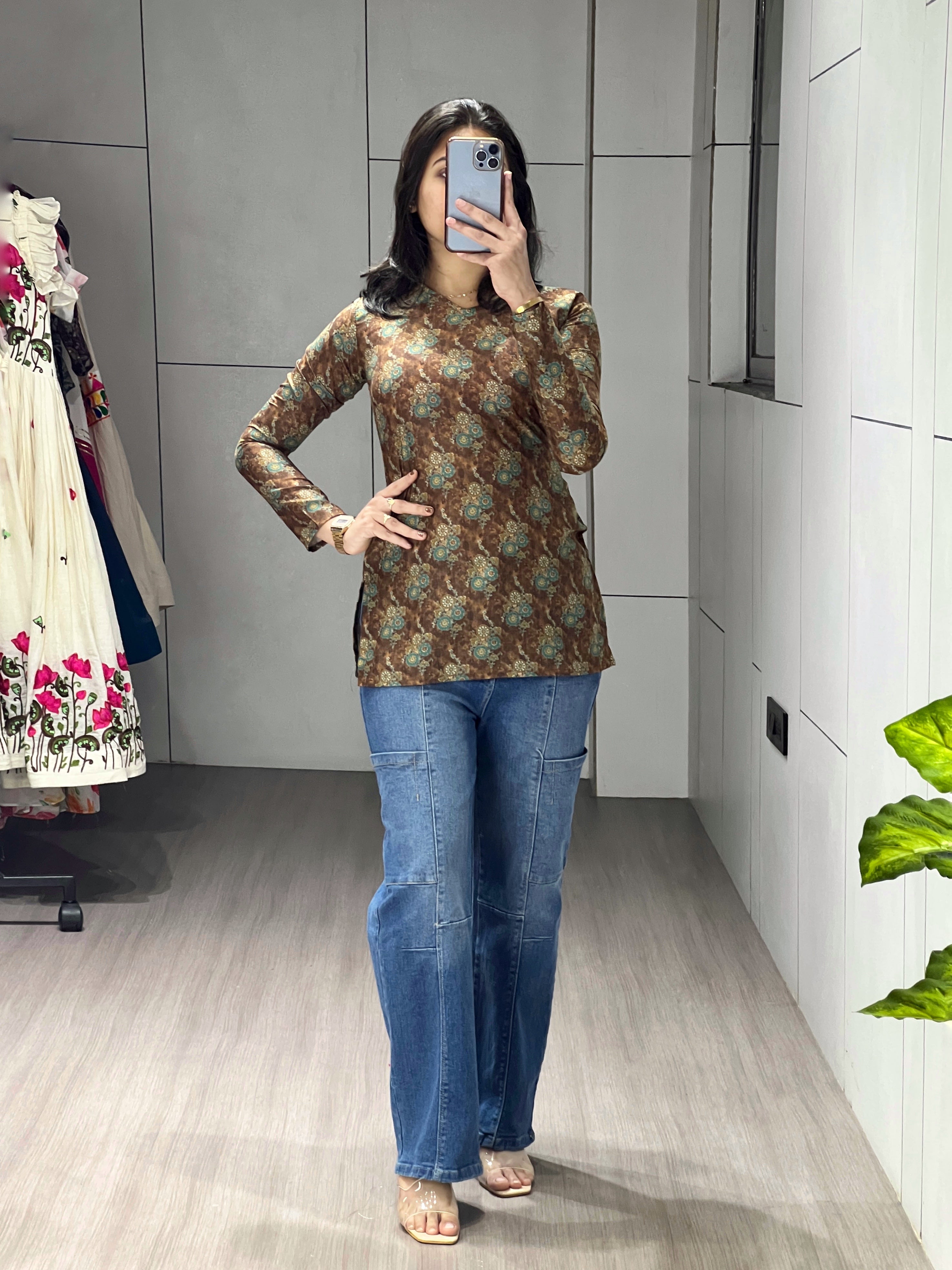 Trendy Floral Sleeved Kurtis