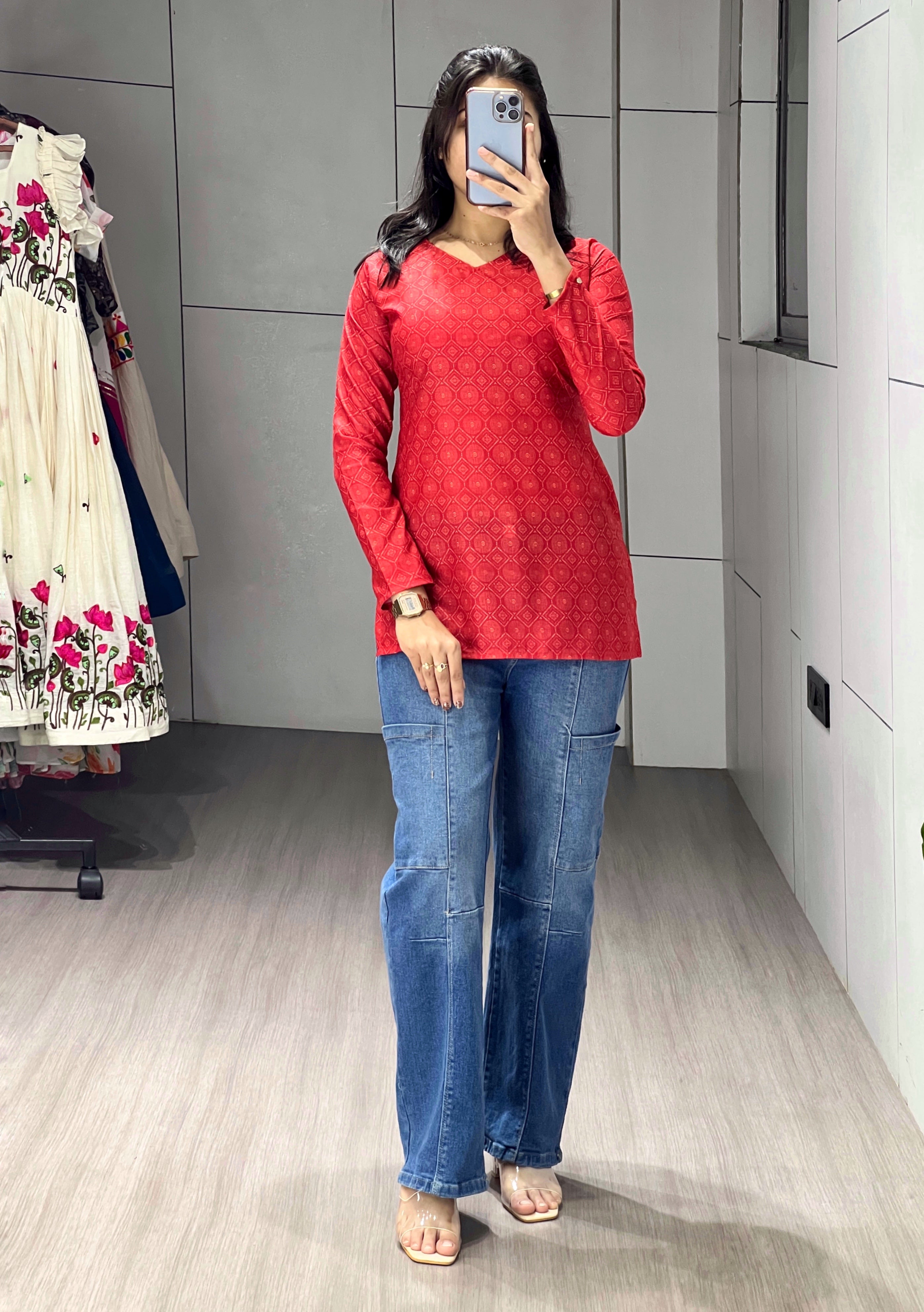 Trendy Floral Sleeved Kurtis