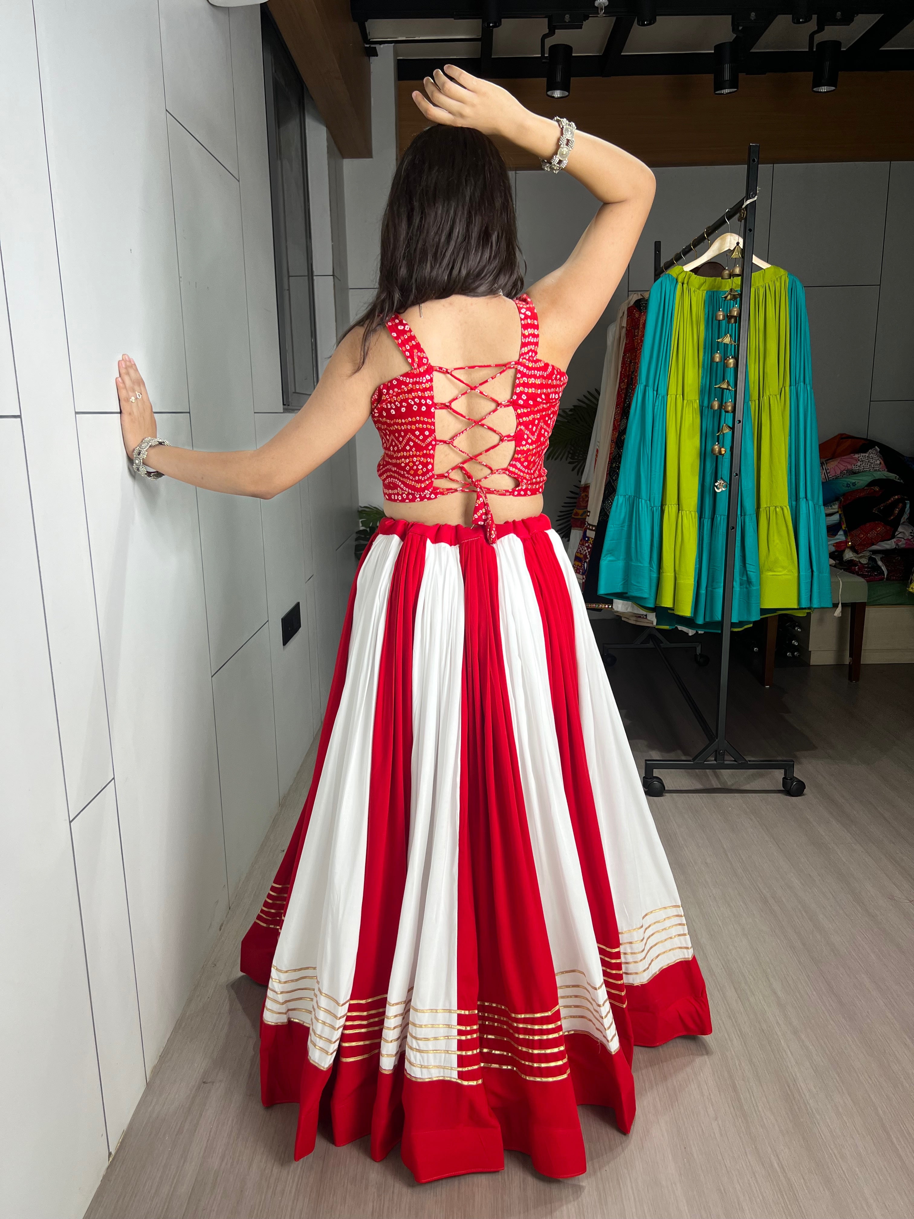 Beautiful Multi Kali Work Chaniya Choli With Fancy Blouse