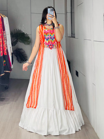 Leheriya Prints Kurtis With Traditional Lehenga Sets