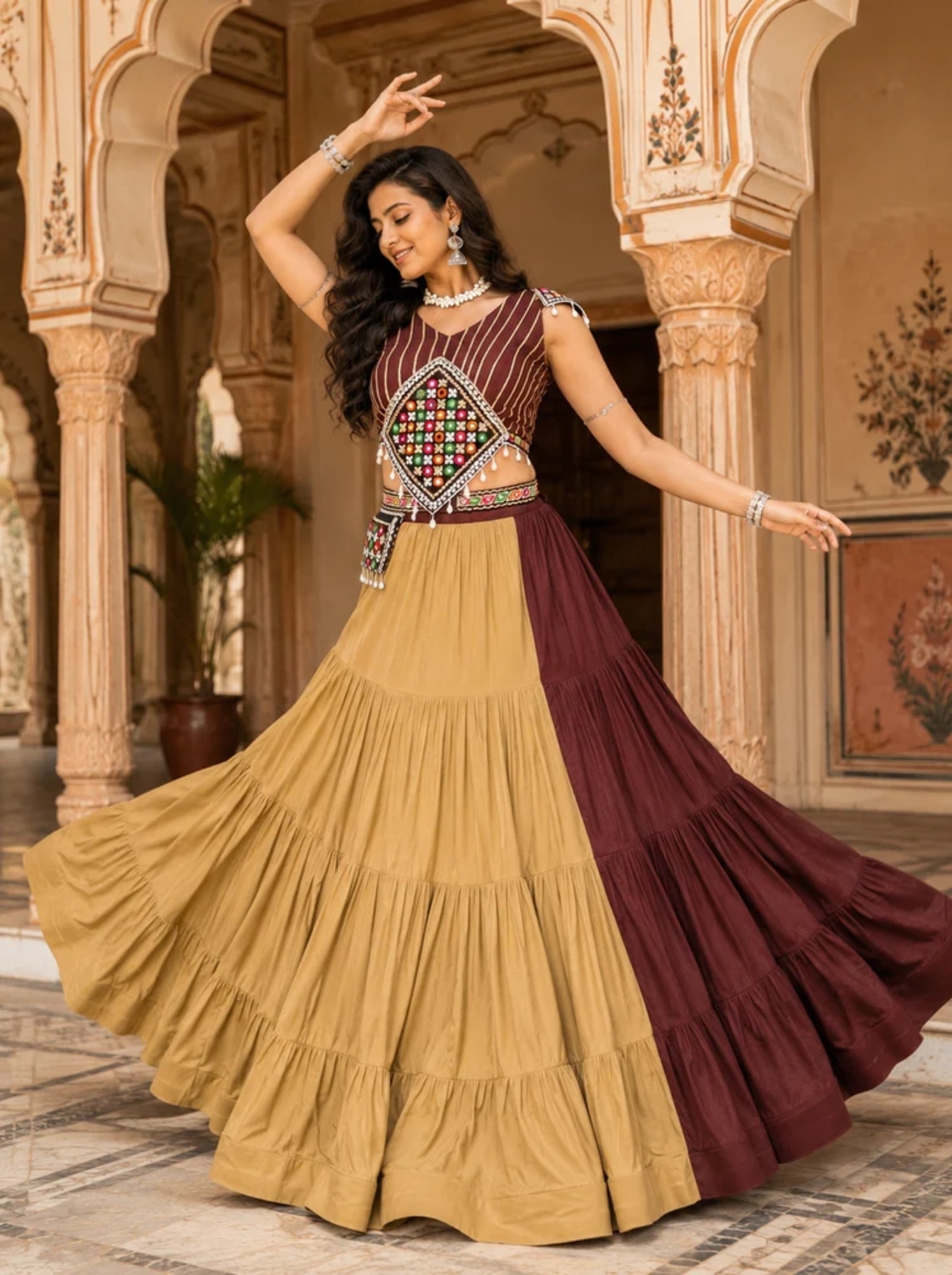 Chocolate Color Chaniya Choli With Batwa