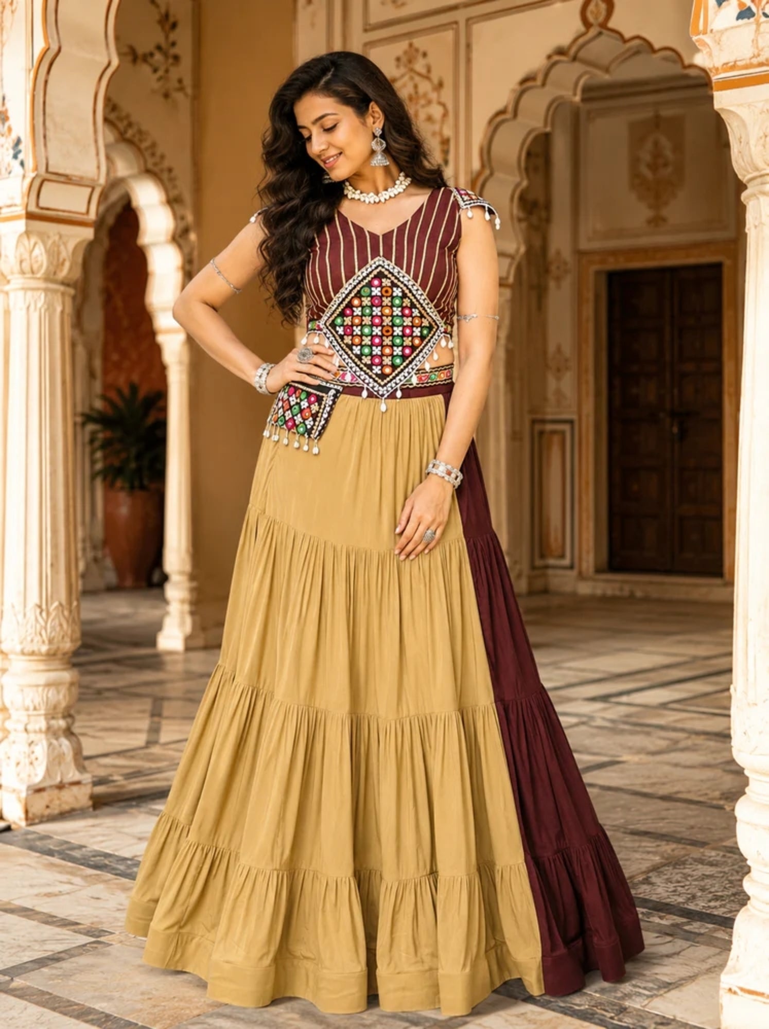 Chocolate Color Chaniya Choli With Batwa