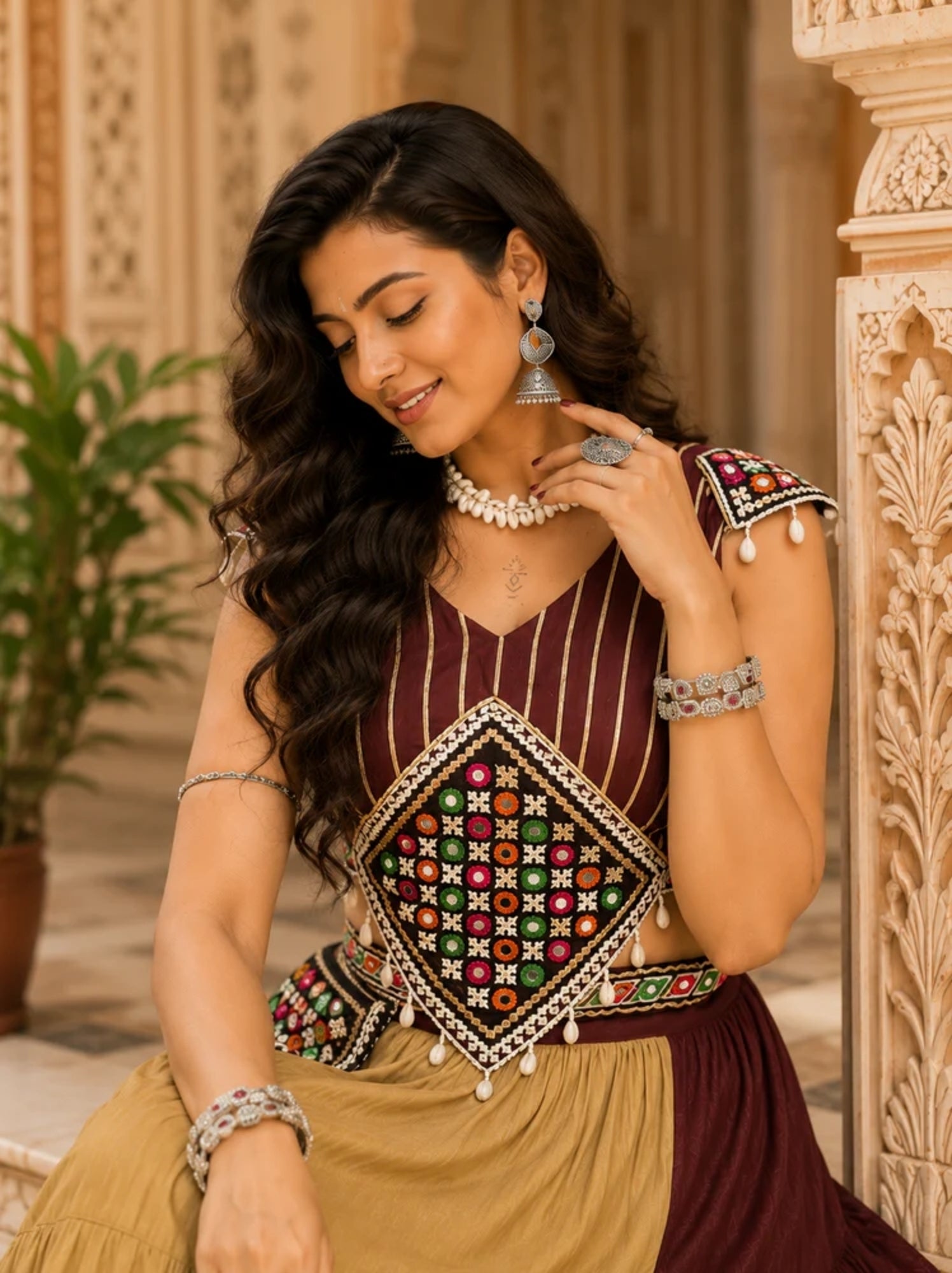 Chocolate Color Chaniya Choli With Batwa