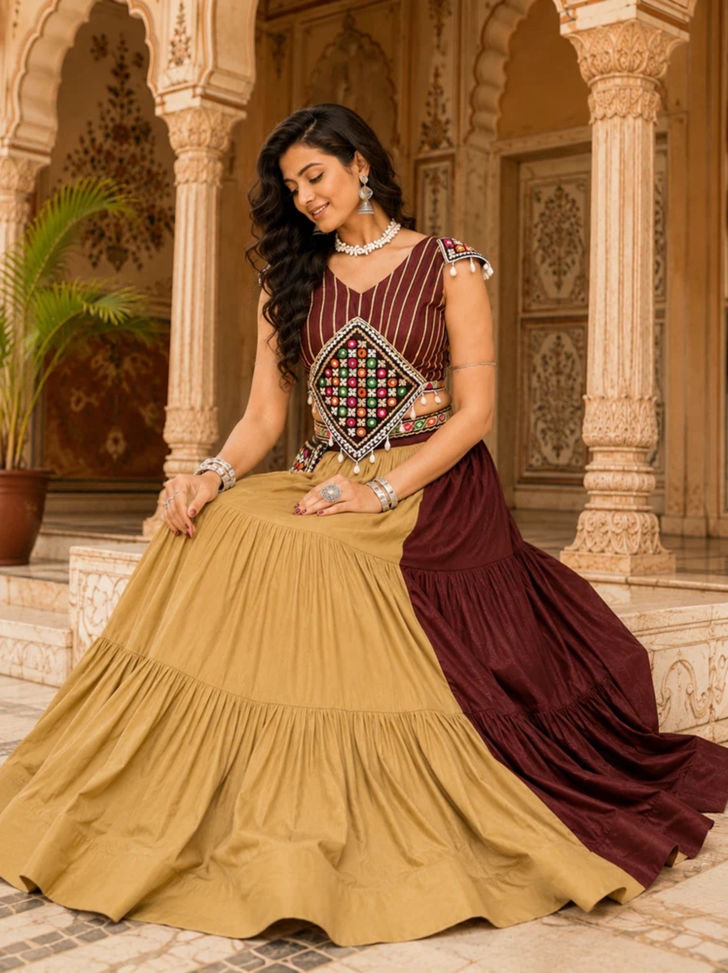 Chocolate Color Chaniya Choli With Batwa