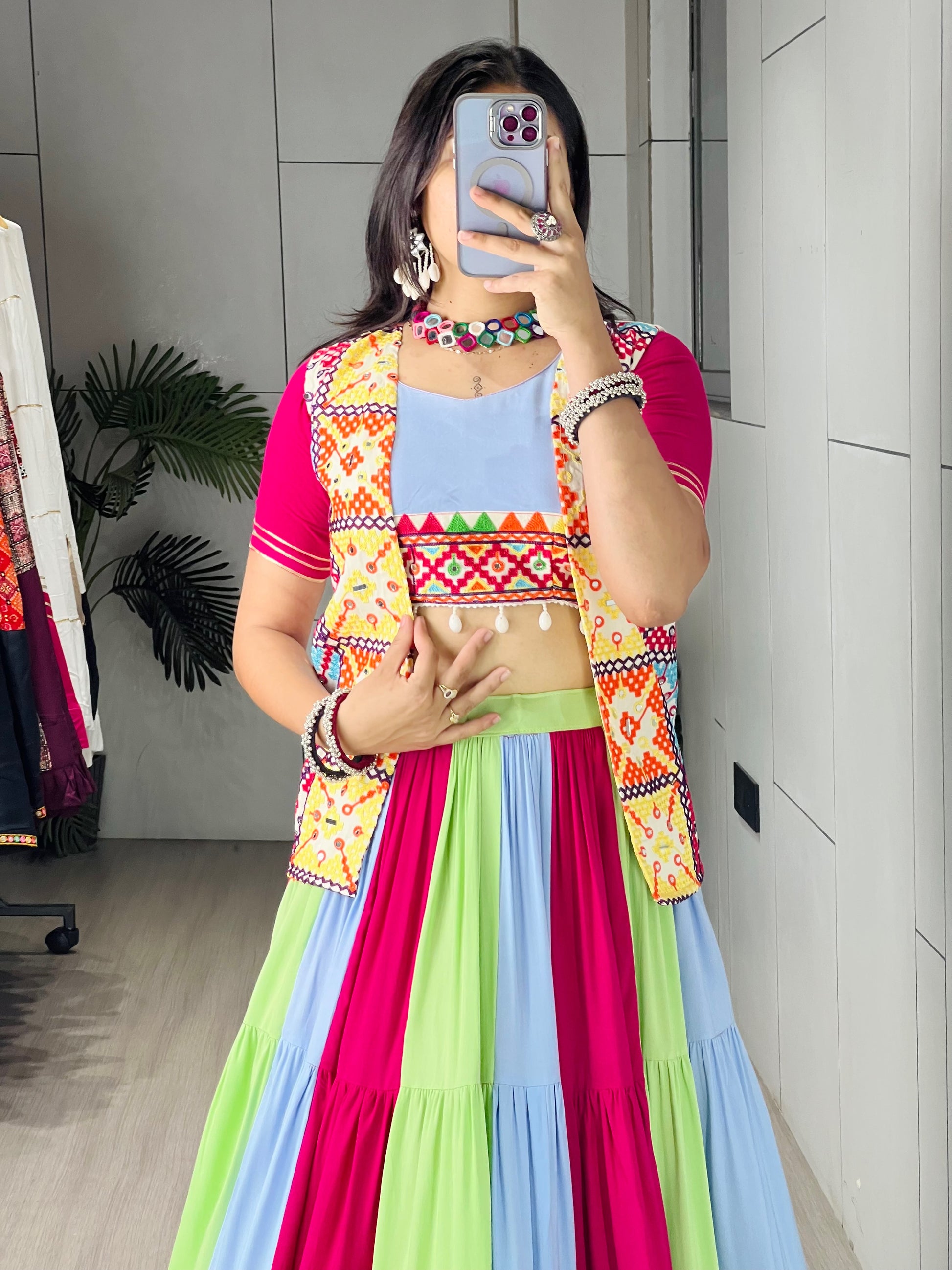 Navratri Designer Ready To Wear Lehenga Jacket Set