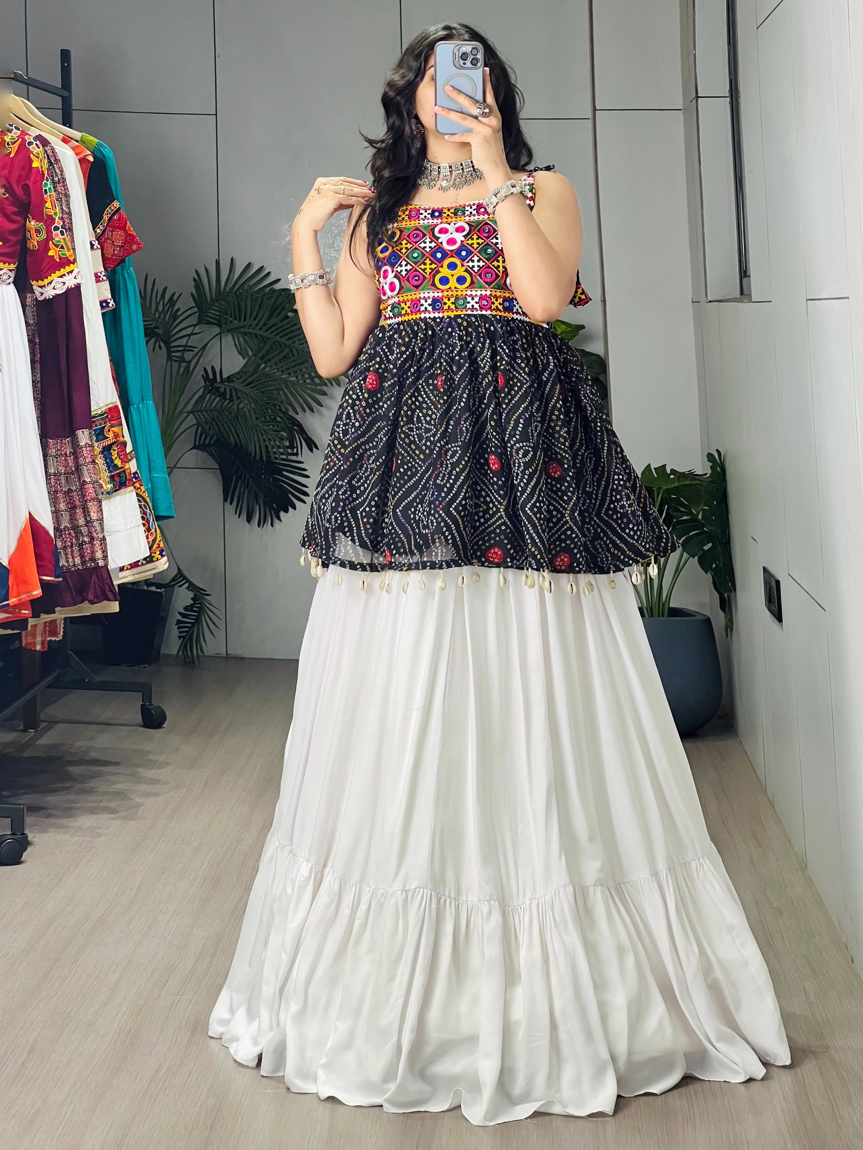 Rayon Cotton Navratri Designer Ready To Wear Kediya Lehenga Set