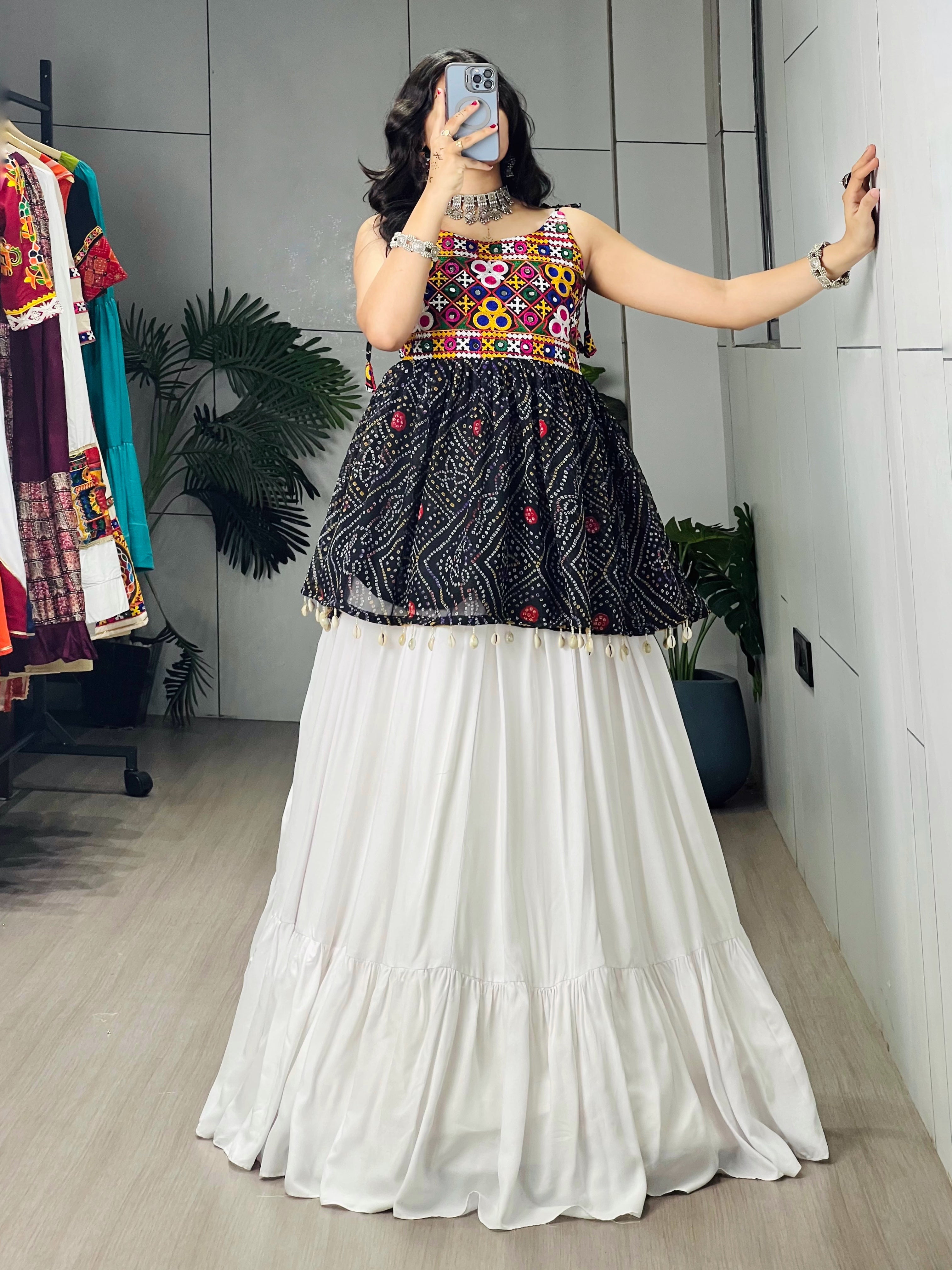 Rayon Cotton Navratri Designer Ready To Wear Kediya Lehenga Set