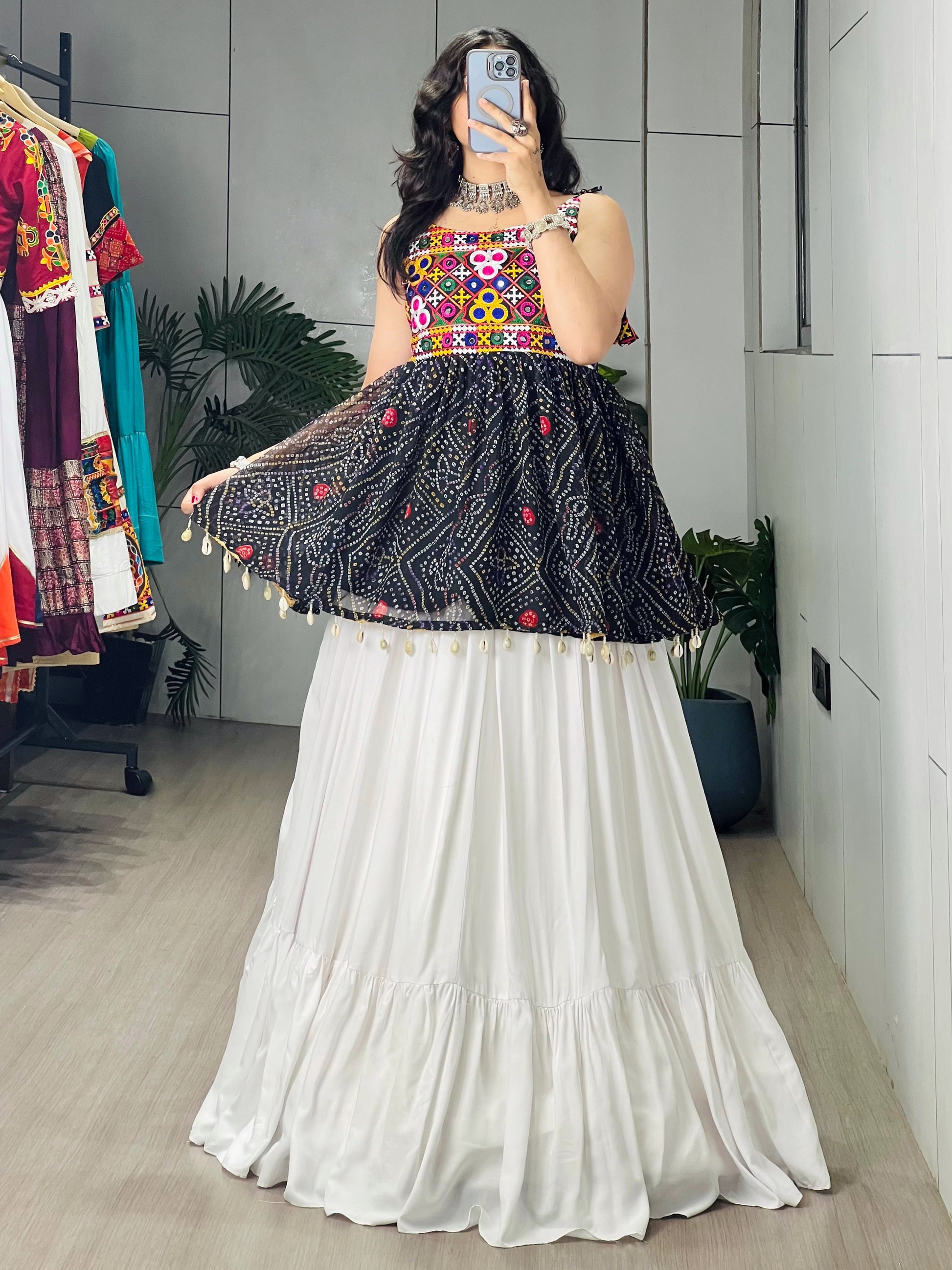Rayon Cotton Navratri Designer Ready To Wear Kediya Lehenga Set