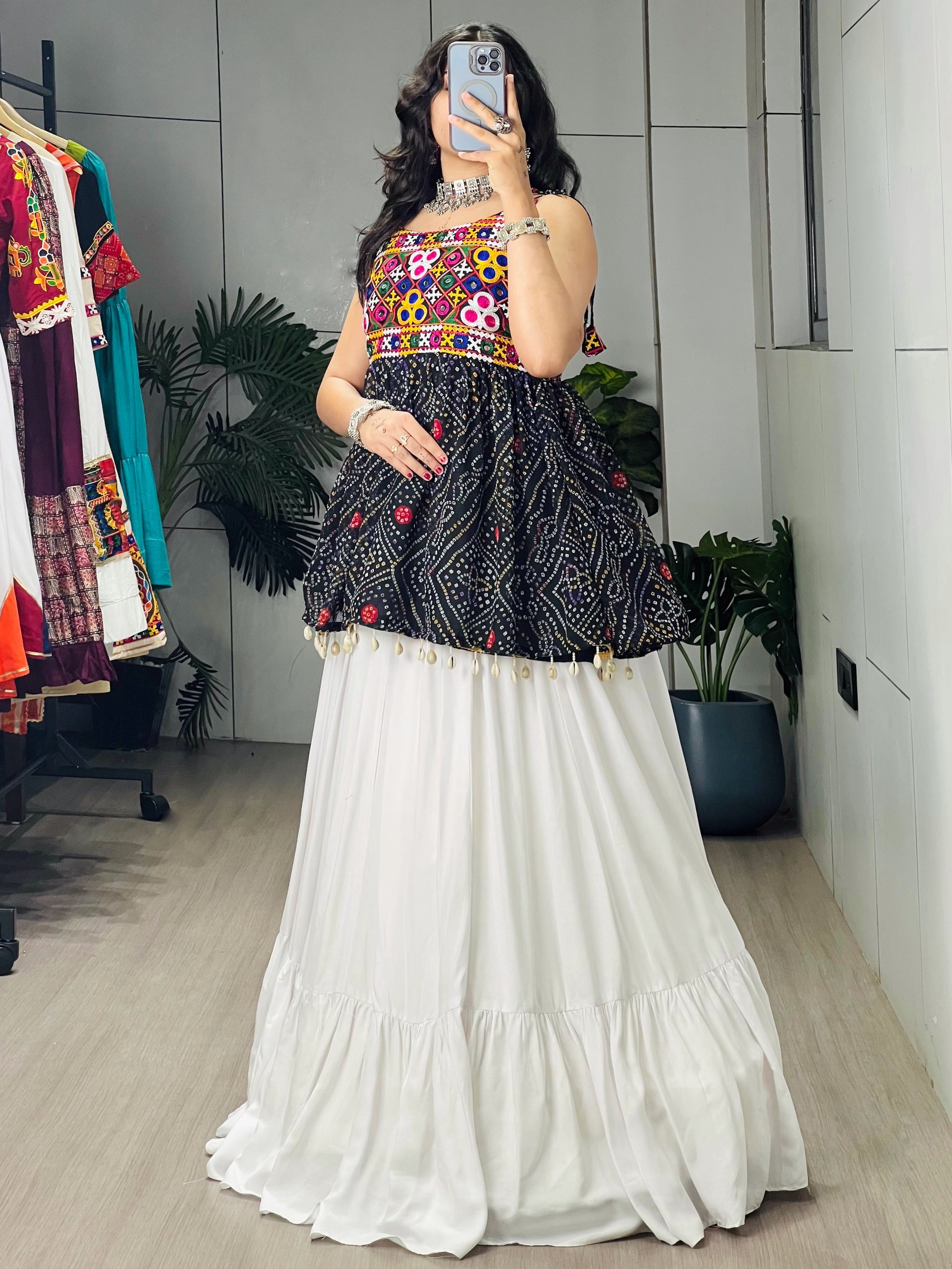 Rayon Cotton Navratri Designer Ready To Wear Kediya Lehenga Set