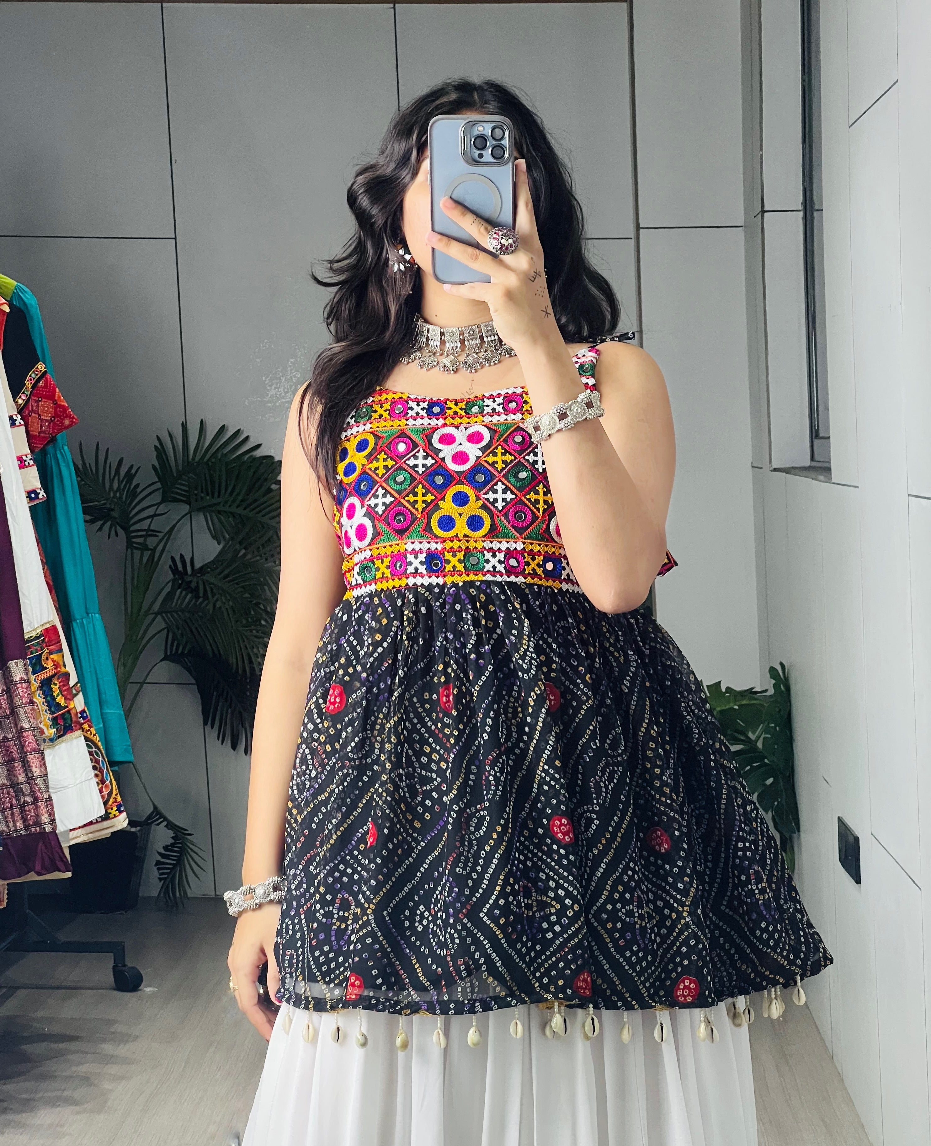 Rayon Cotton Navratri Designer Ready To Wear Kediya Lehenga Set