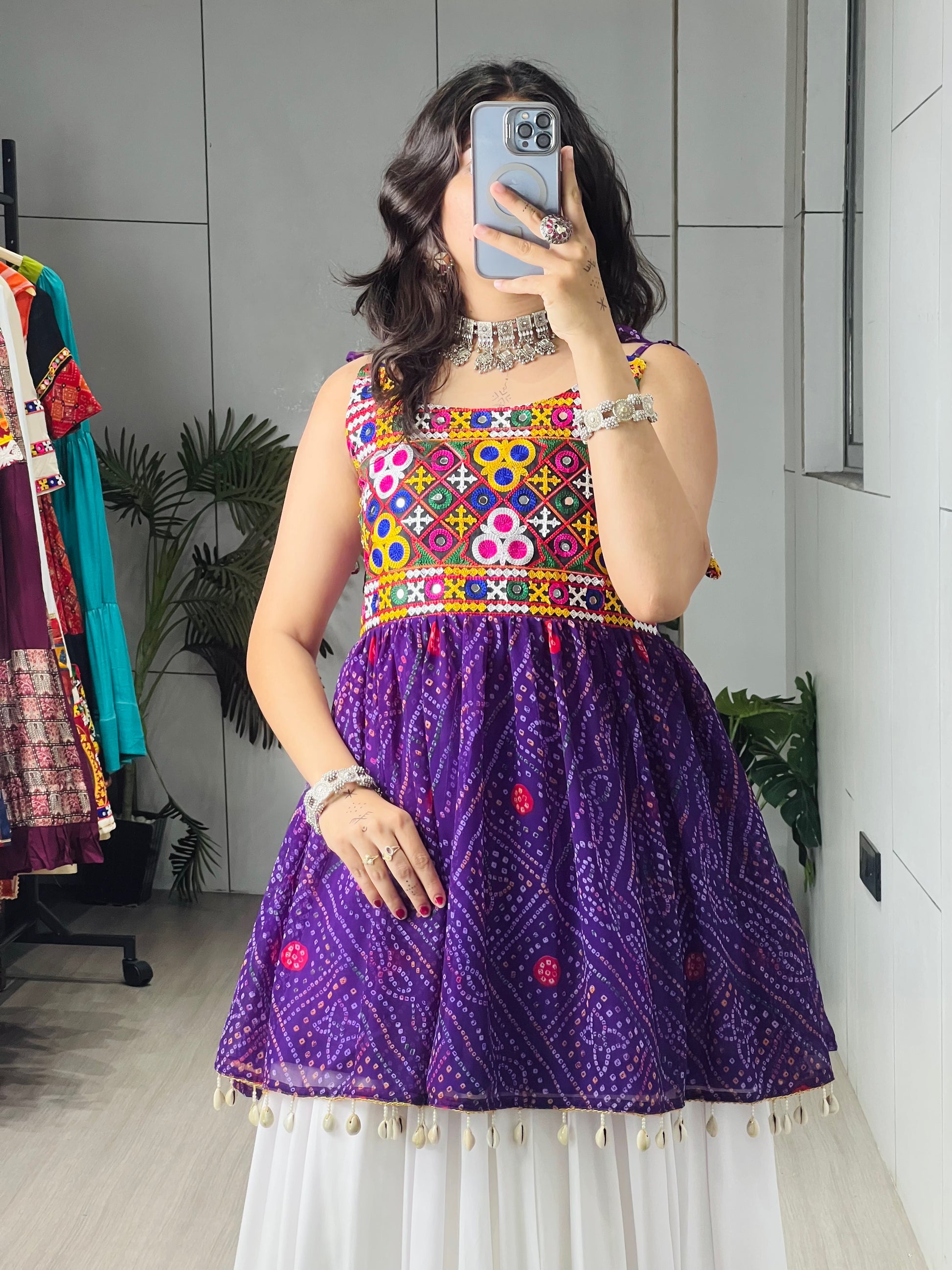Rayon Cotton Navratri Designer Ready To Wear Kediya Lehenga Set