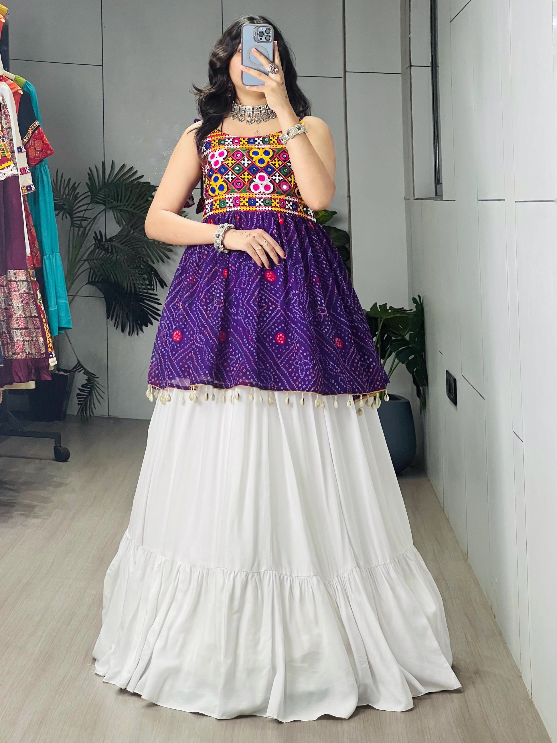Rayon Cotton Navratri Designer Ready To Wear Kediya Lehenga Set