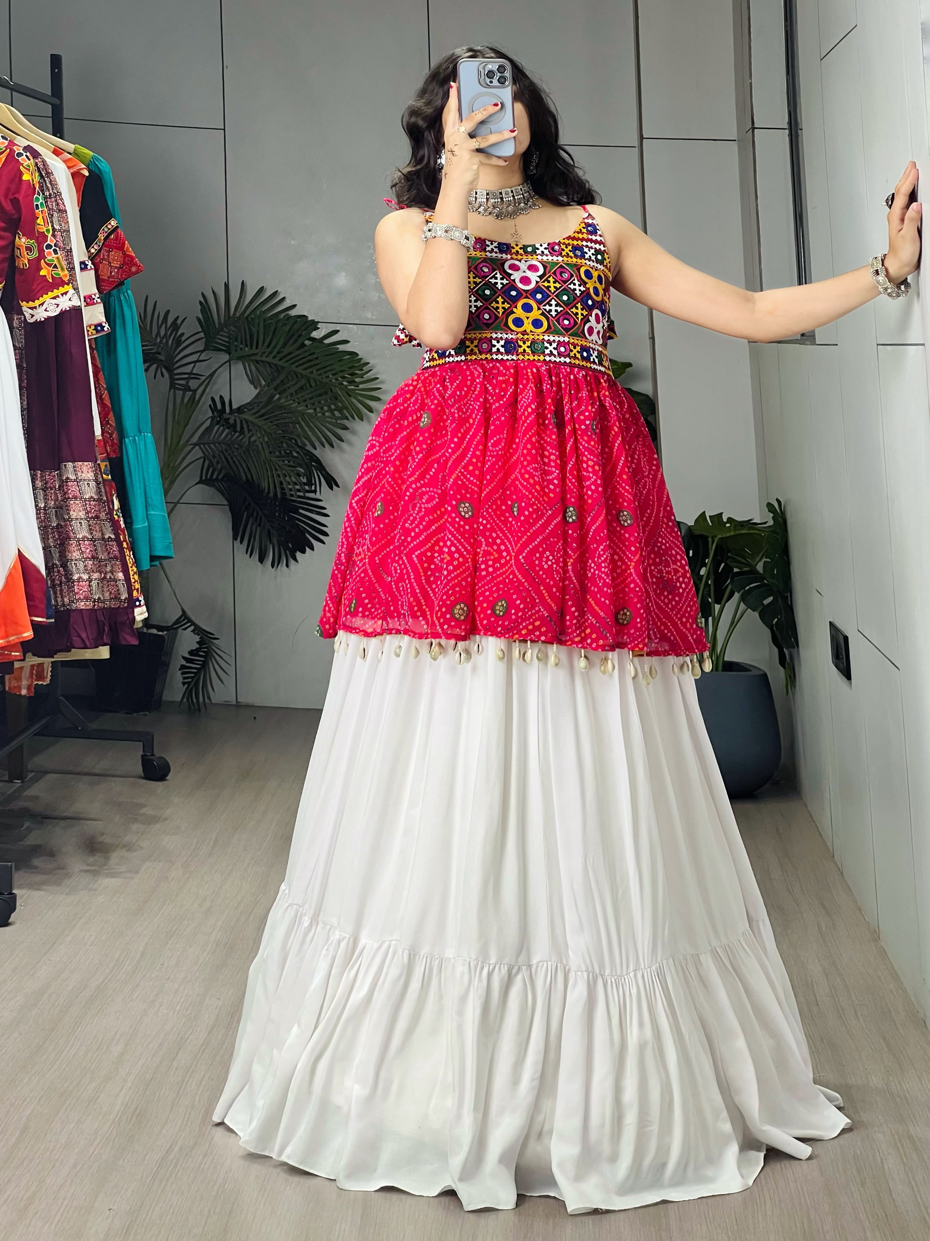 Rayon Cotton Navratri Designer Ready To Wear Kediya Lehenga Set