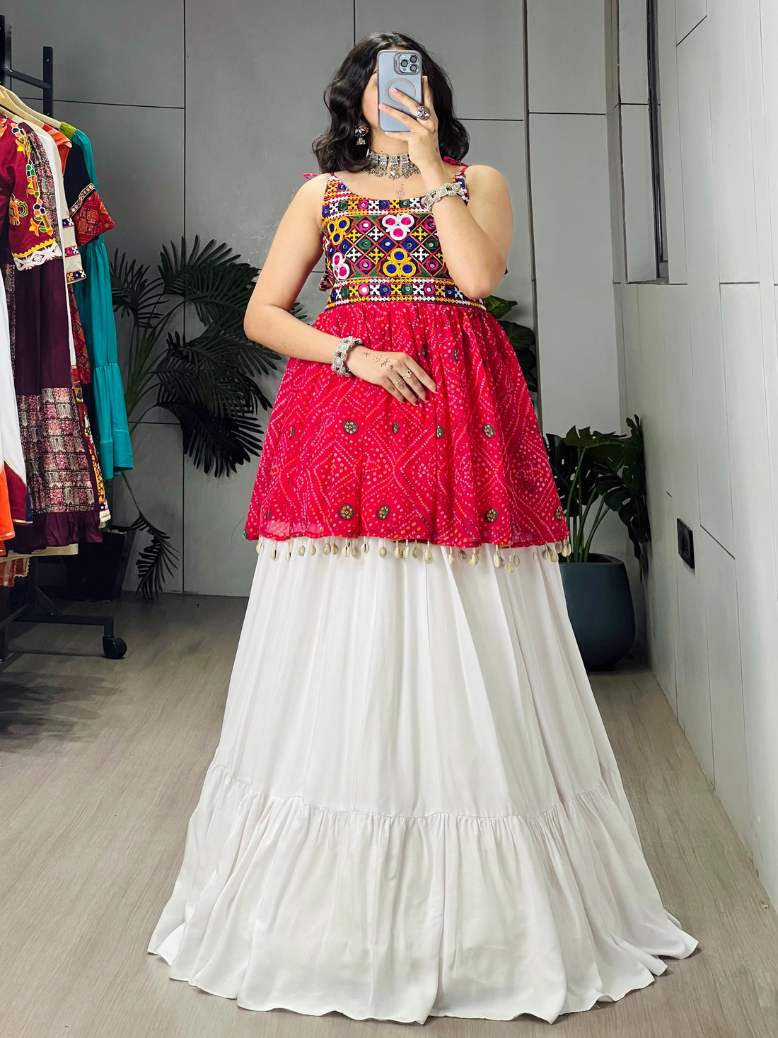 Rayon Cotton Navratri Designer Ready To Wear Kediya Lehenga Set