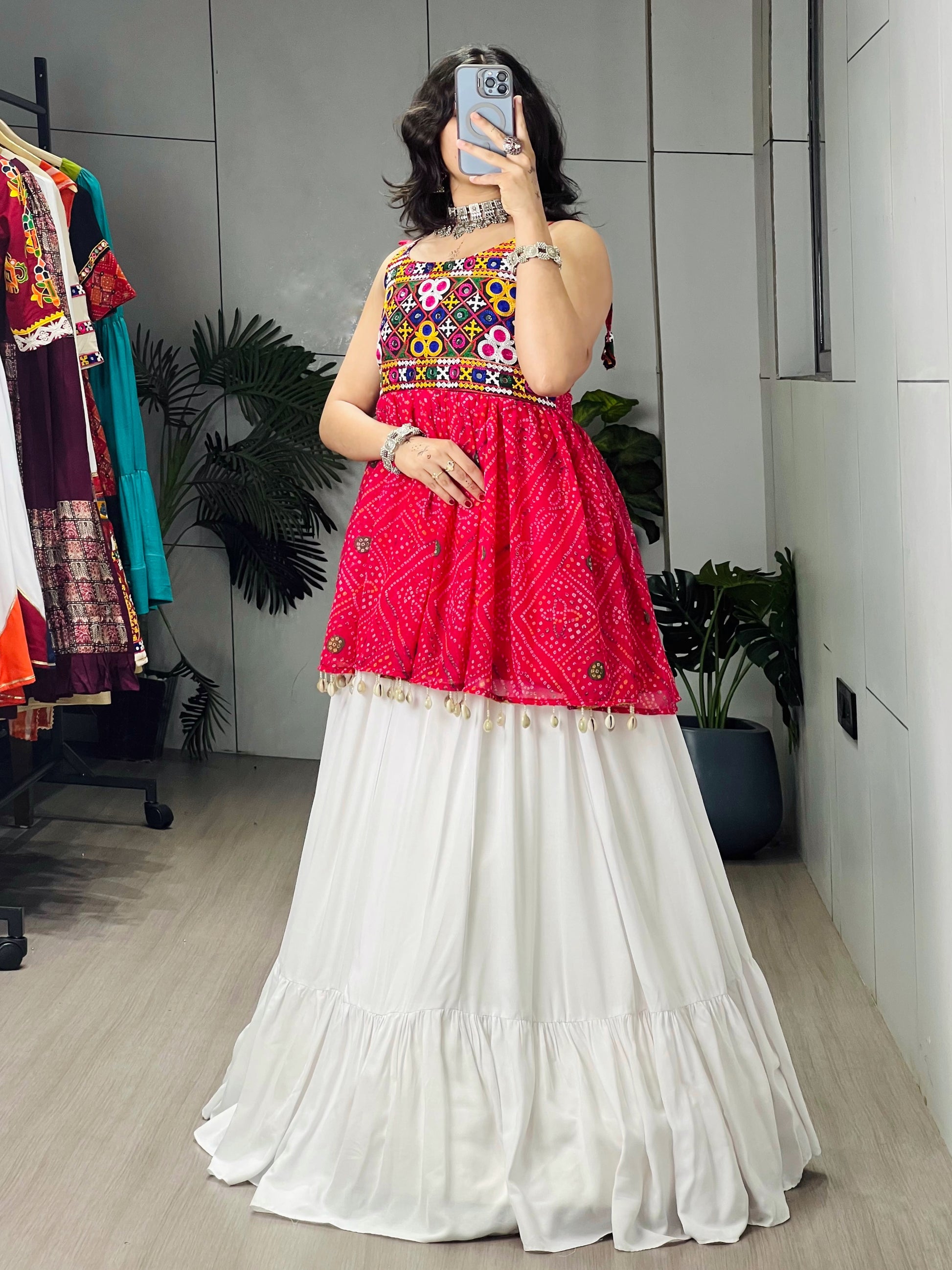Rayon Cotton Navratri Designer Ready To Wear Kediya Lehenga Set
