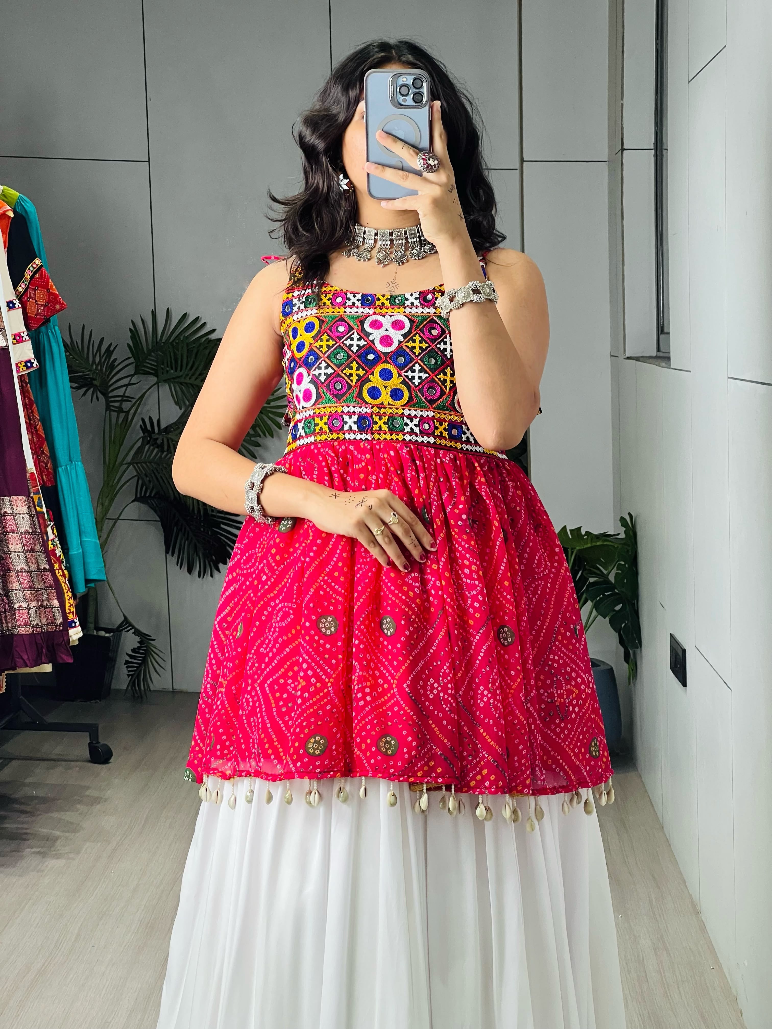 Rayon Cotton Navratri Designer Ready To Wear Kediya Lehenga Set