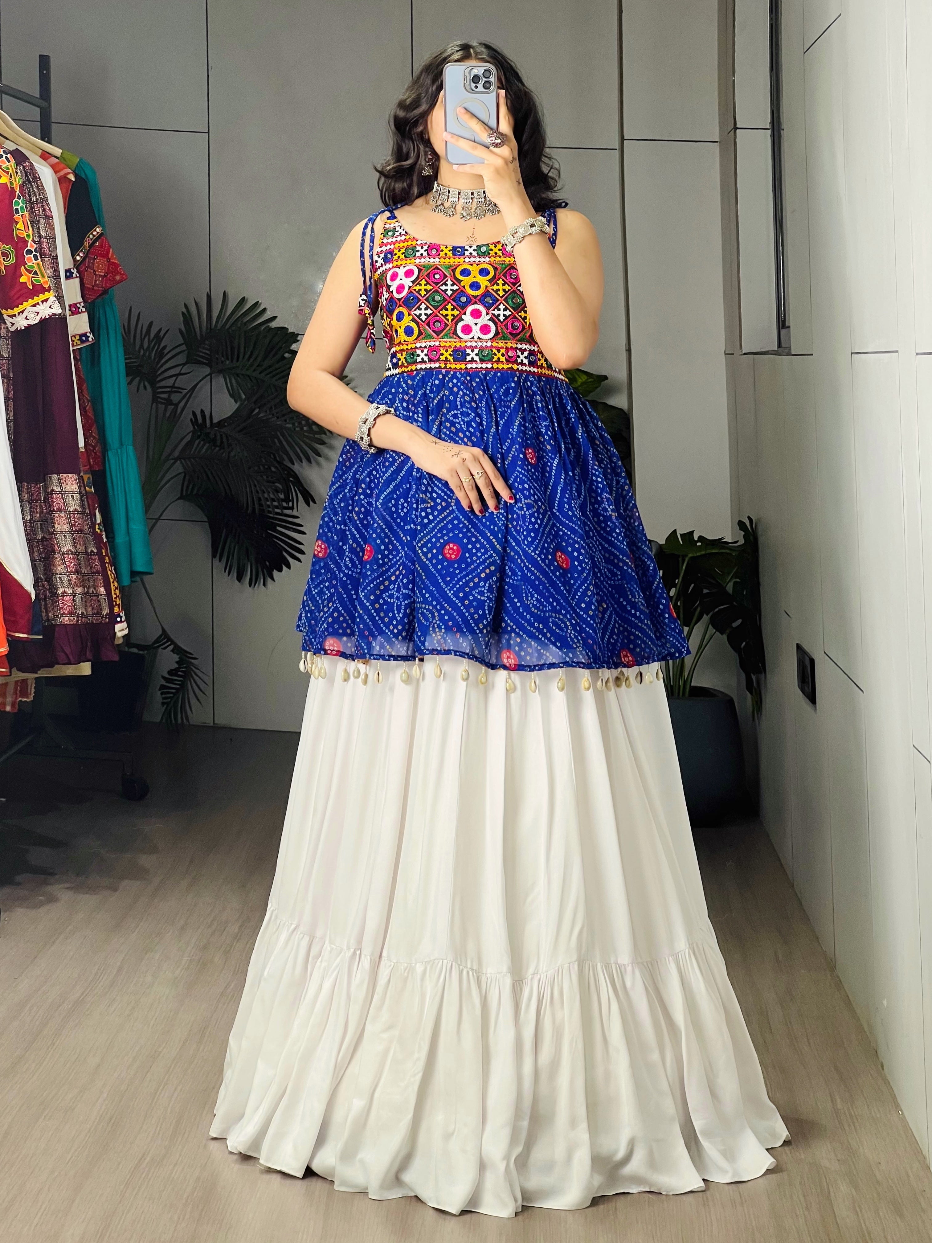 Rayon Cotton Navratri Designer Ready To Wear Kediya Lehenga Set
