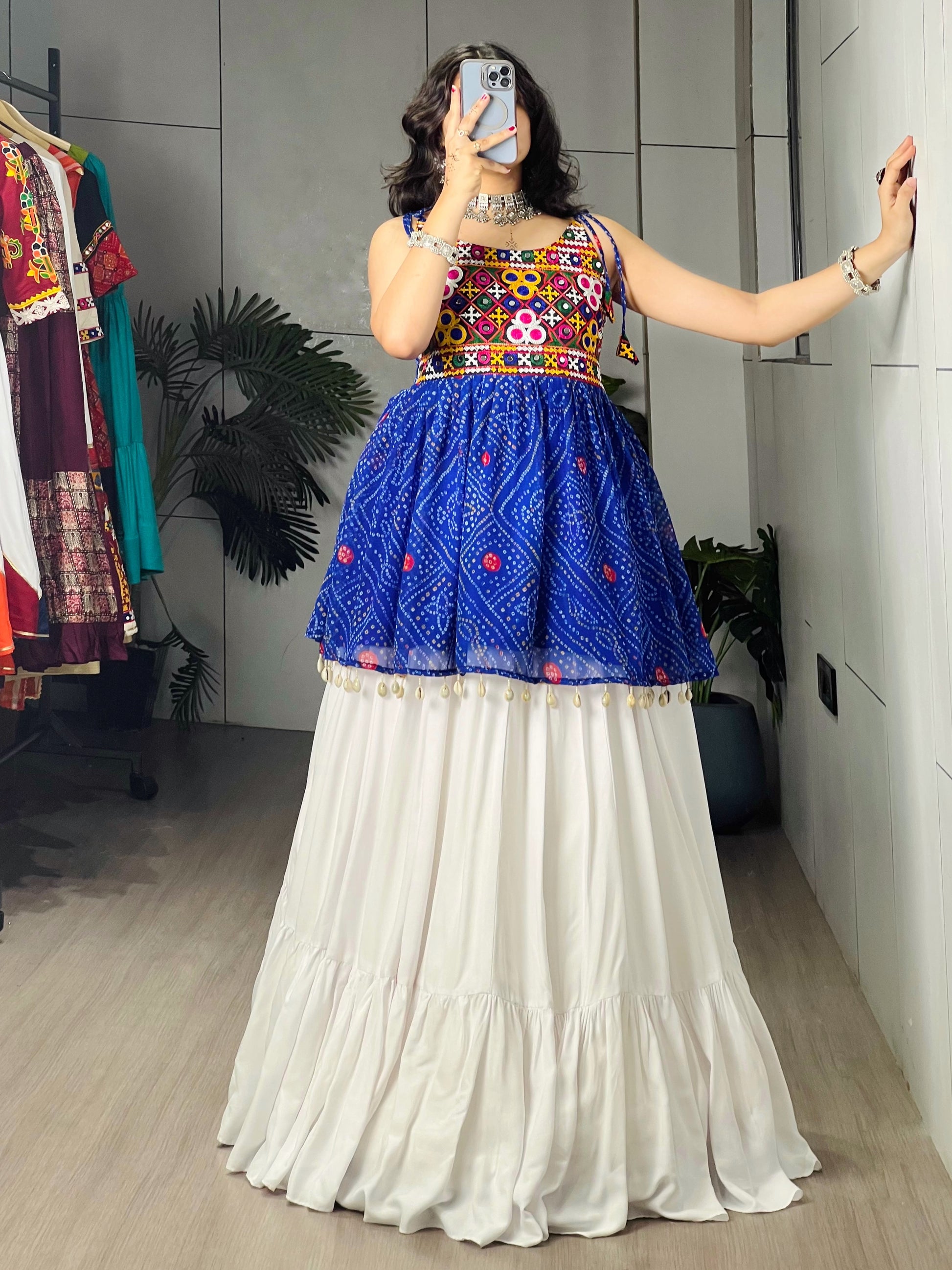 Rayon Cotton Navratri Designer Ready To Wear Kediya Lehenga Set