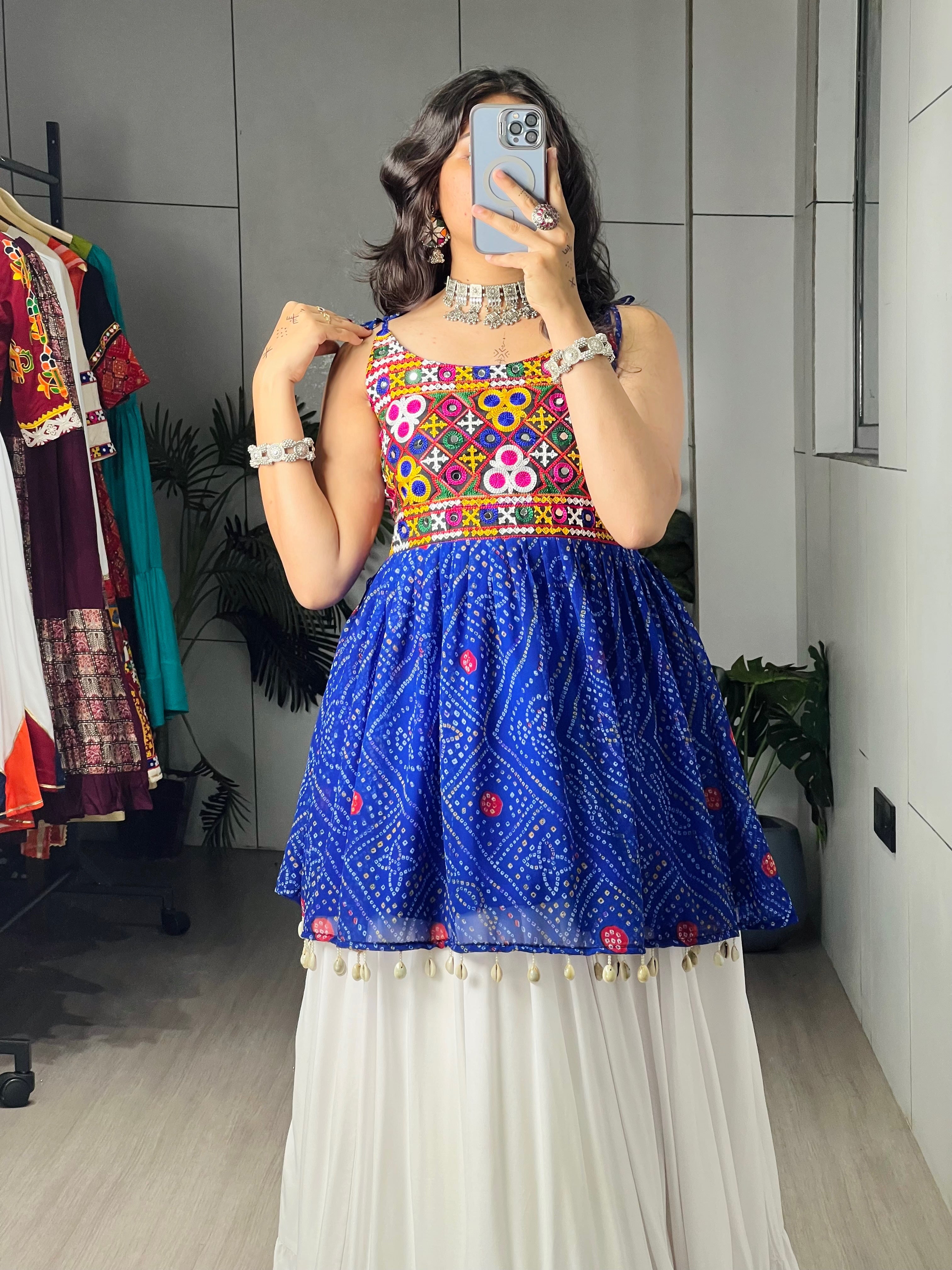 Rayon Cotton Navratri Designer Ready To Wear Kediya Lehenga Set