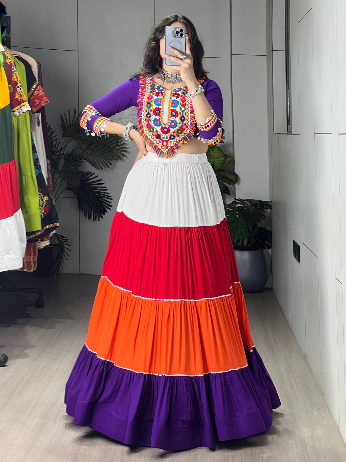 Traditional Navratri Colorful Chnaiya Choli