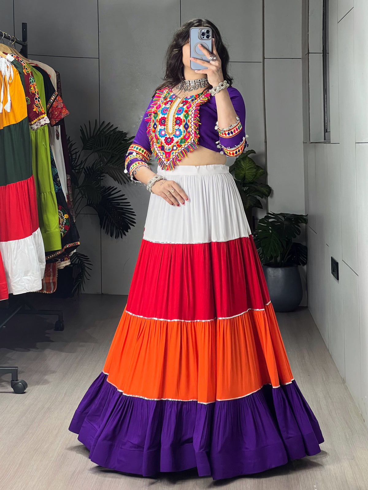 Traditional Navratri Colorful Chnaiya Choli