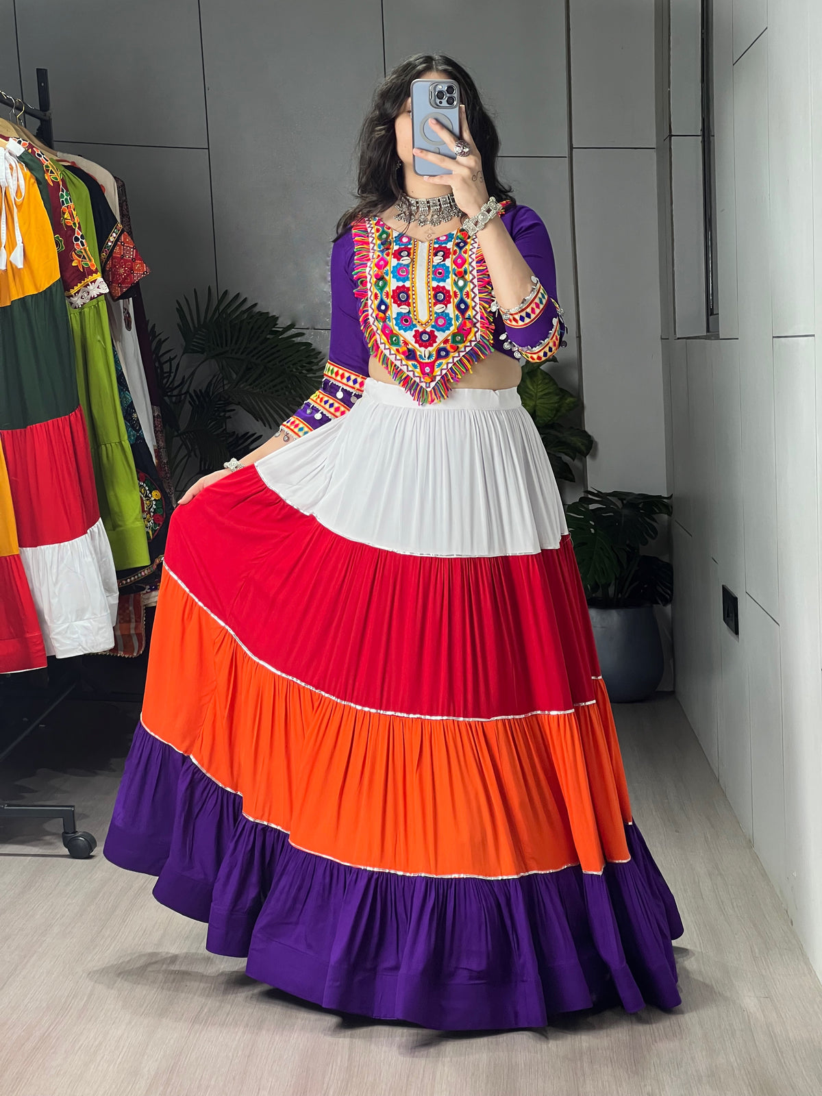 Traditional Navratri Colorful Chnaiya Choli