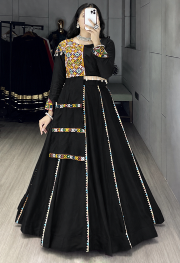 Gamthi and Real Mirror Work Chaniya Choli