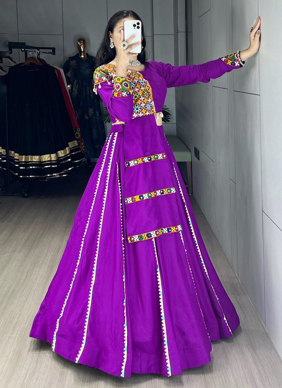 Gamthi and Real Mirror Work Chaniya Choli