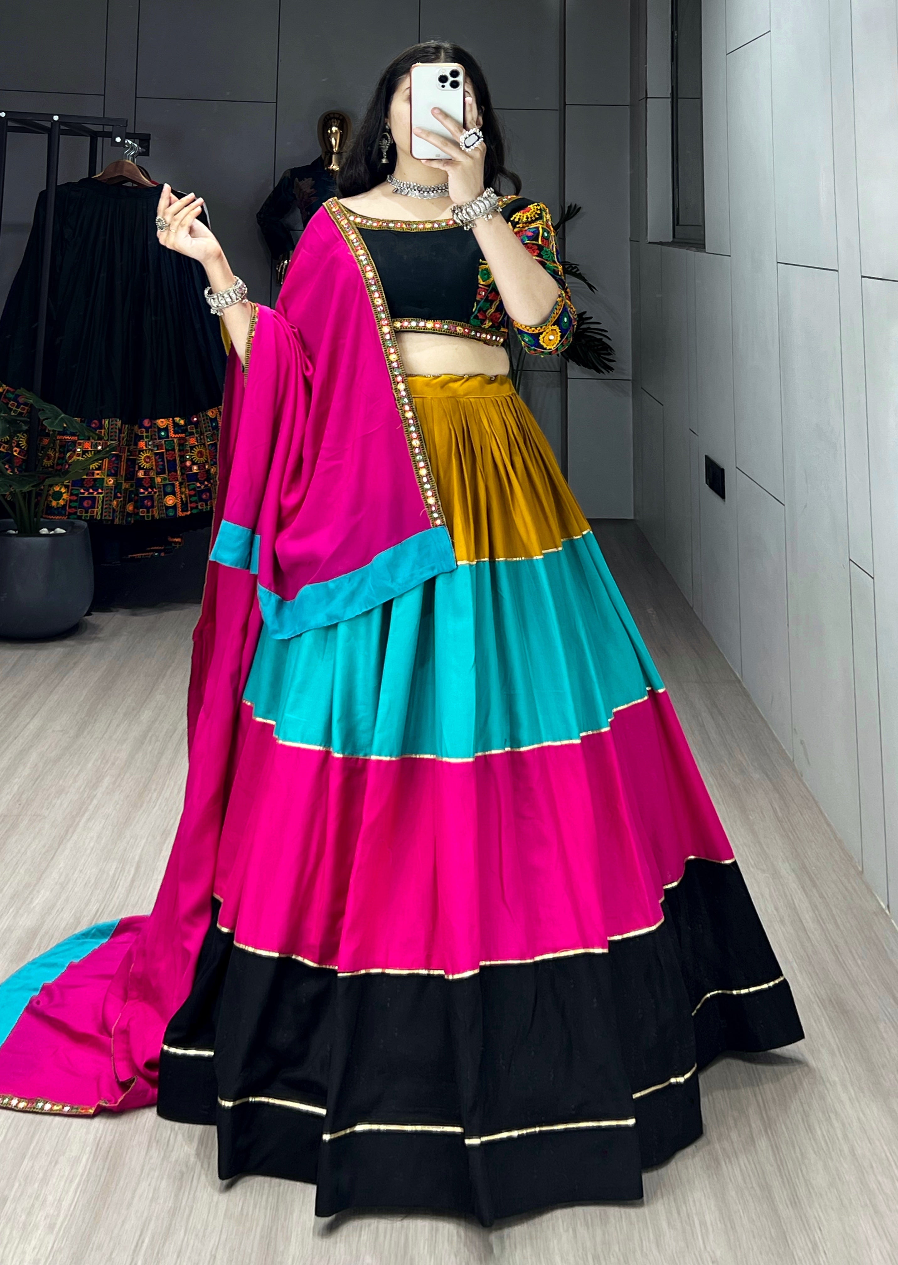 Multicolor Gujarati Patchwork Navratri Chaniya Choli