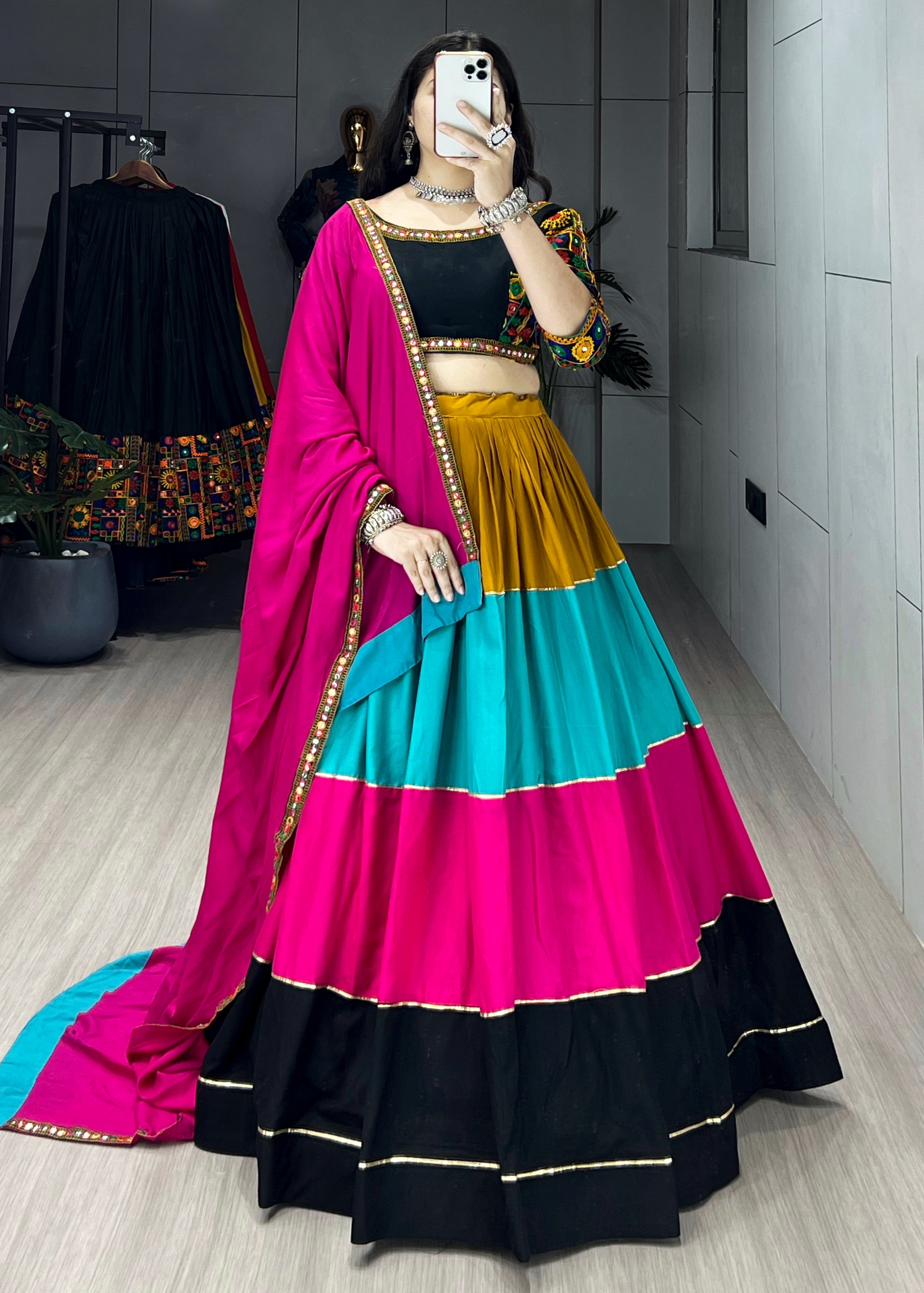 Multicolor Gujarati Patchwork Navratri Chaniya Choli