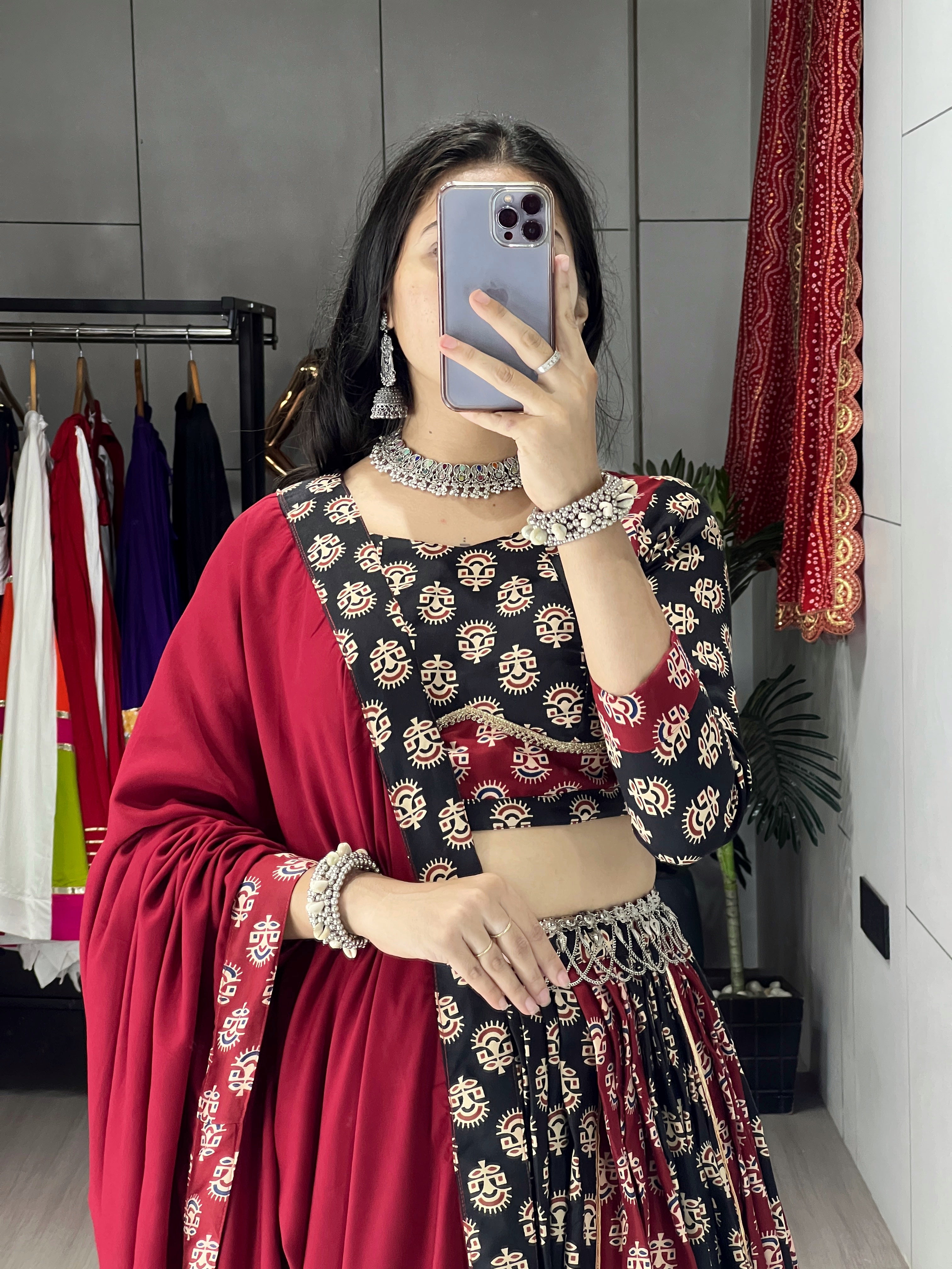 Ajarakh Prints Chaniya Choli With Dupatta Full Sets