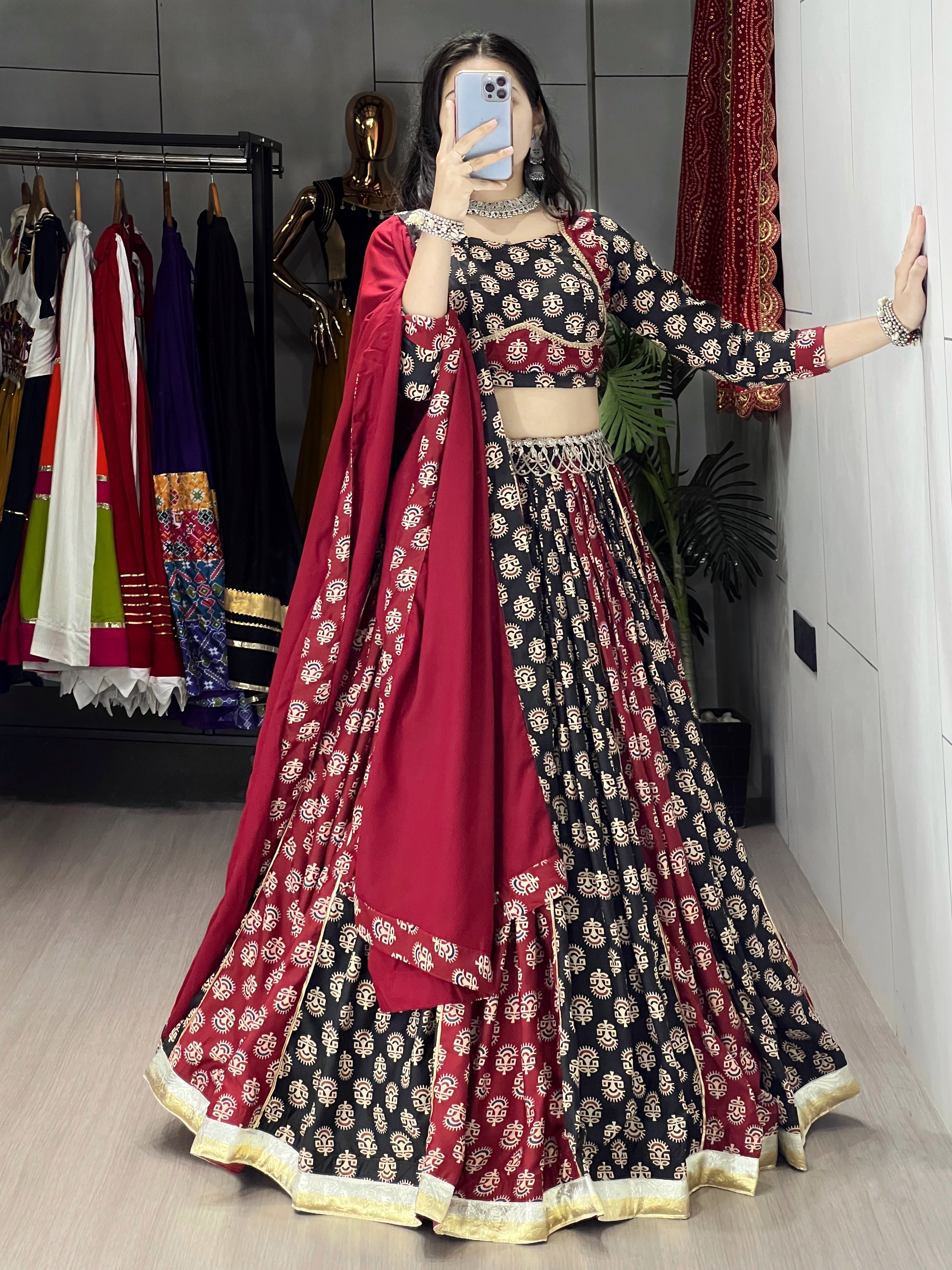 Ajarakh Prints Chaniya Choli With Dupatta Full Sets