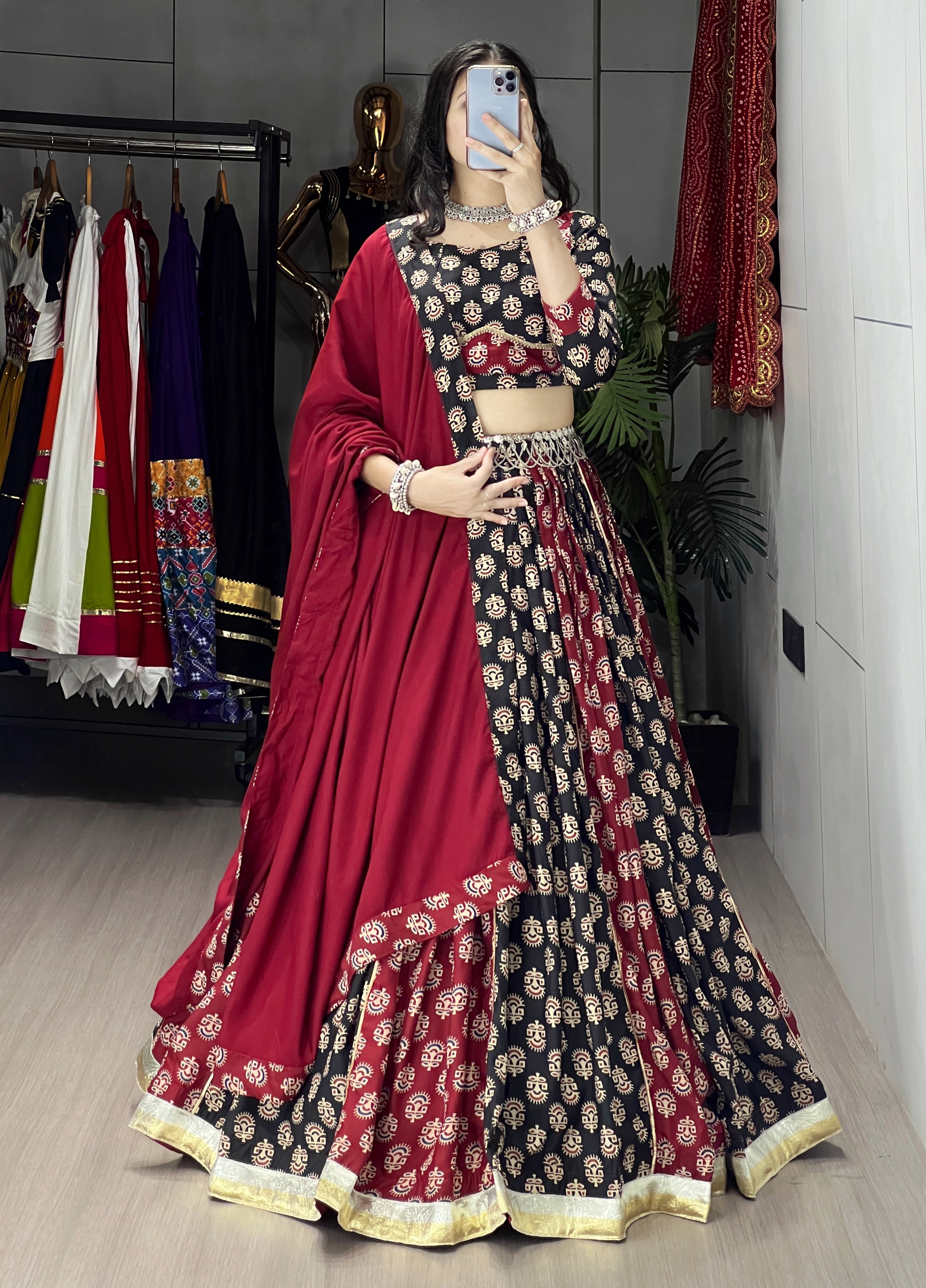 Ajarakh Prints Chaniya Choli With Dupatta Full Sets