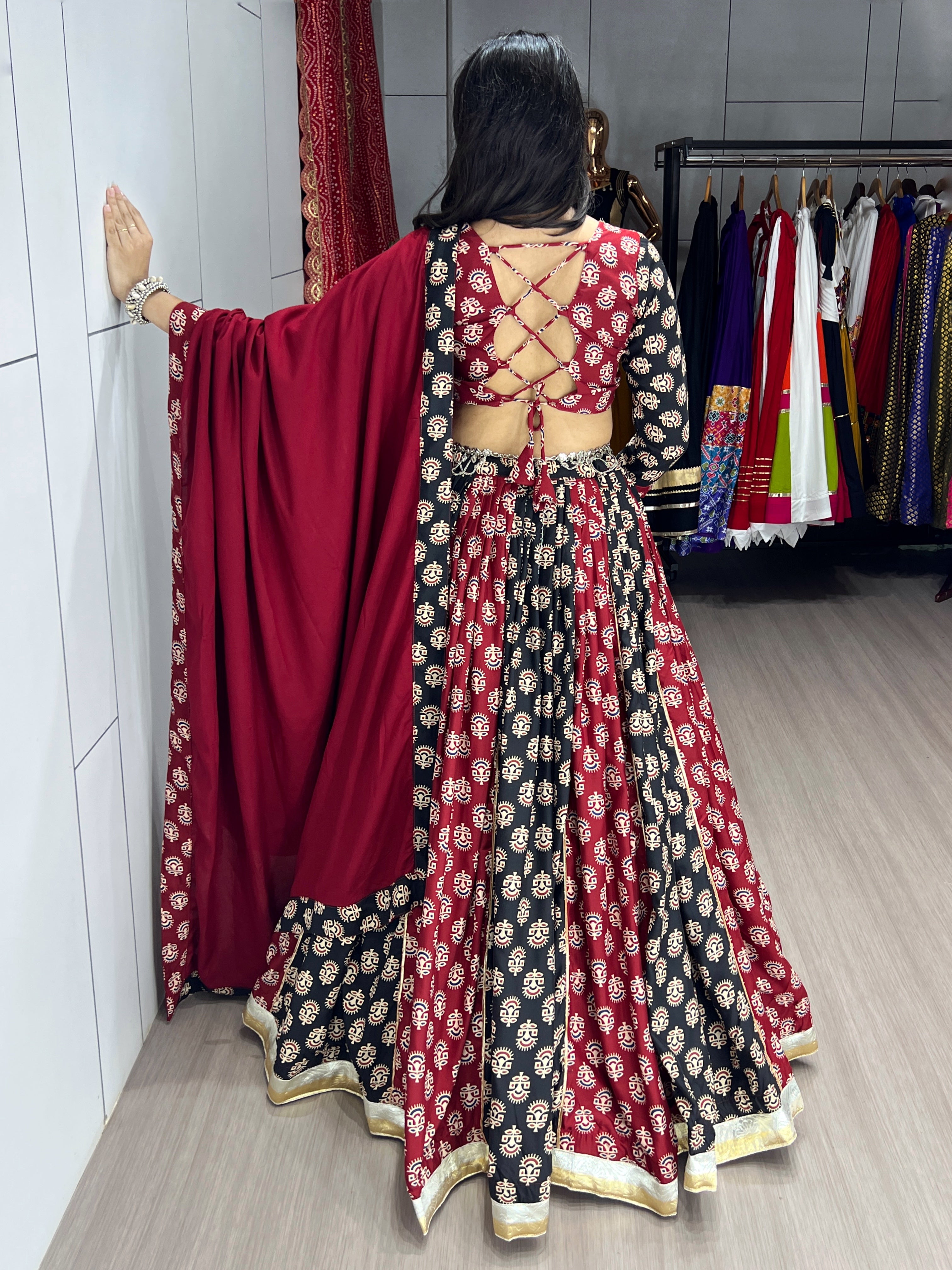Ajarakh Prints Chaniya Choli With Dupatta Full Sets
