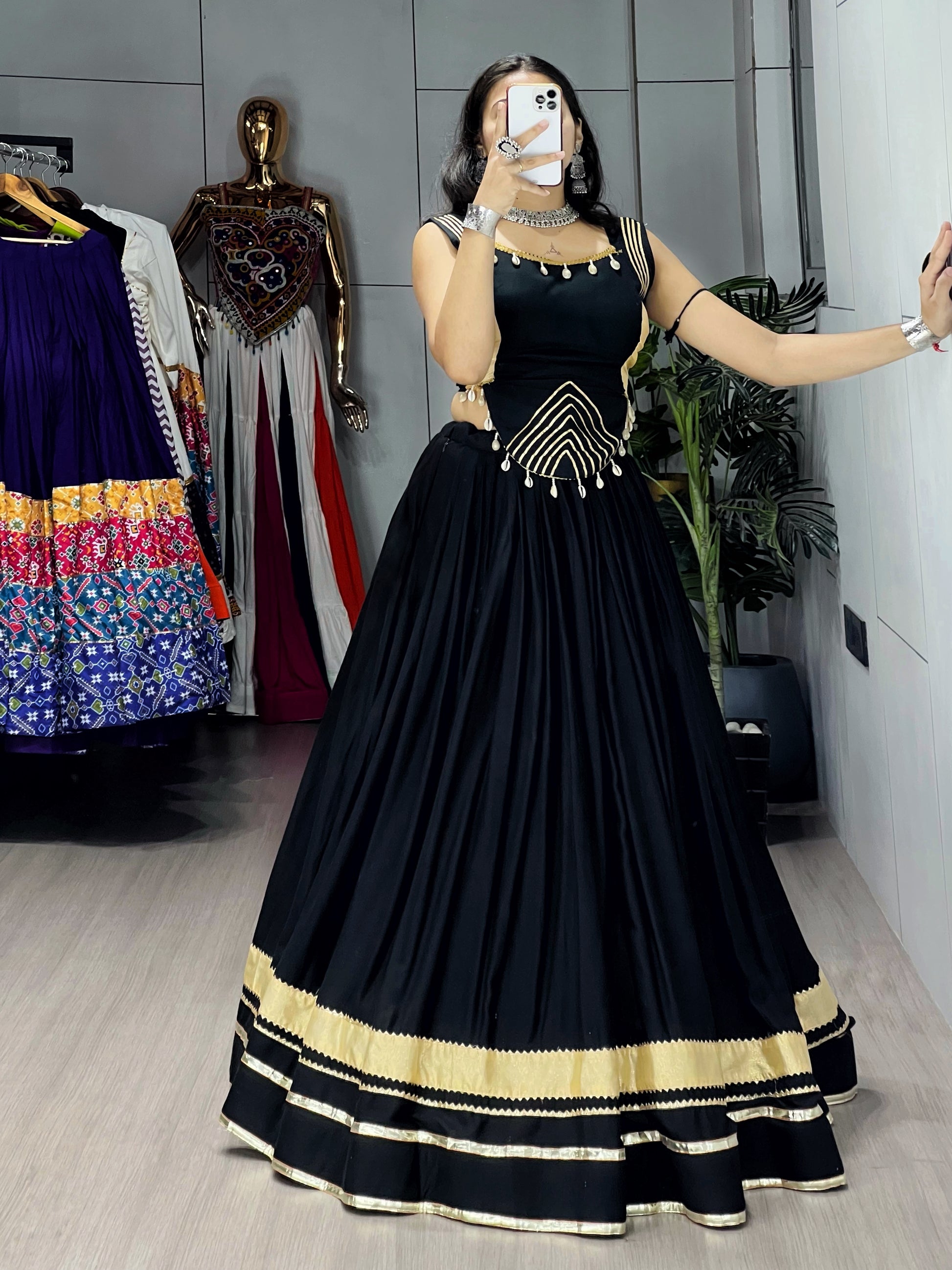 Rayon Gota Patti With Kodi Work Designer Navratri Chaniya Choli