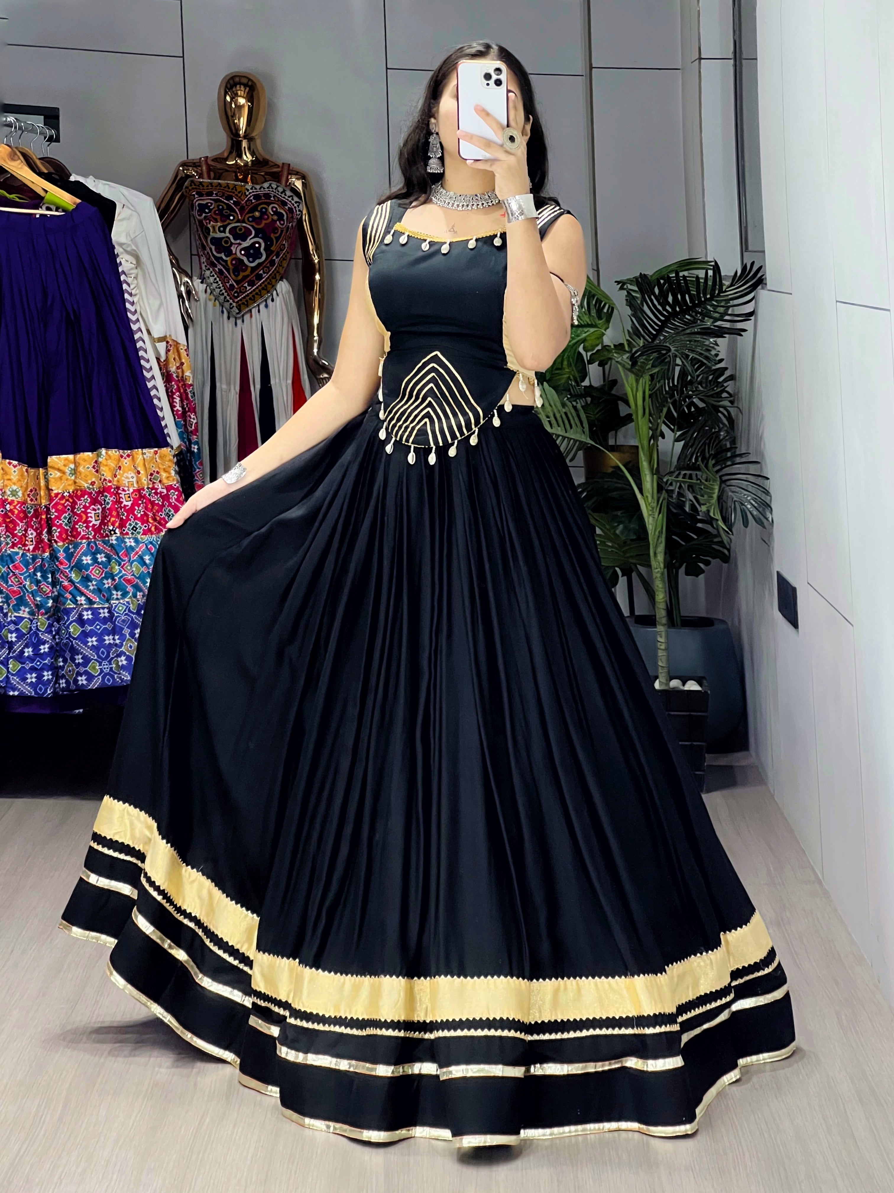 Rayon Gota Patti With Kodi Work Designer Navratri Chaniya Choli