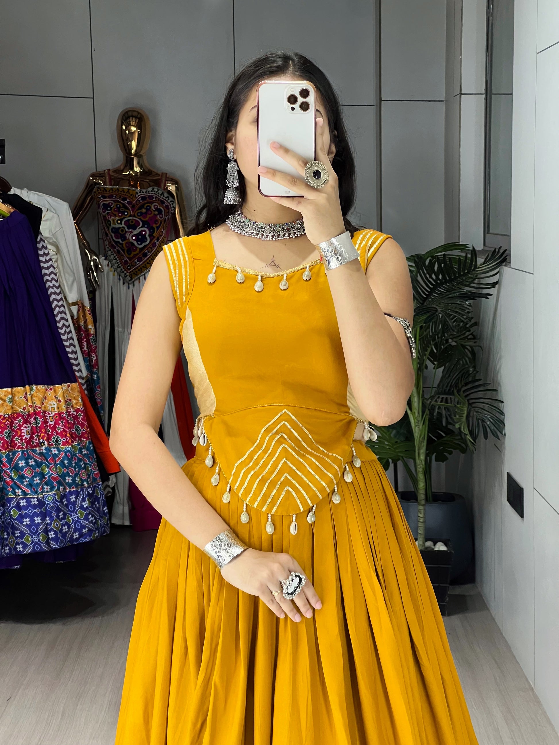 Rayon Gota Patti With Kodi Work Designer Navratri Chaniya Choli
