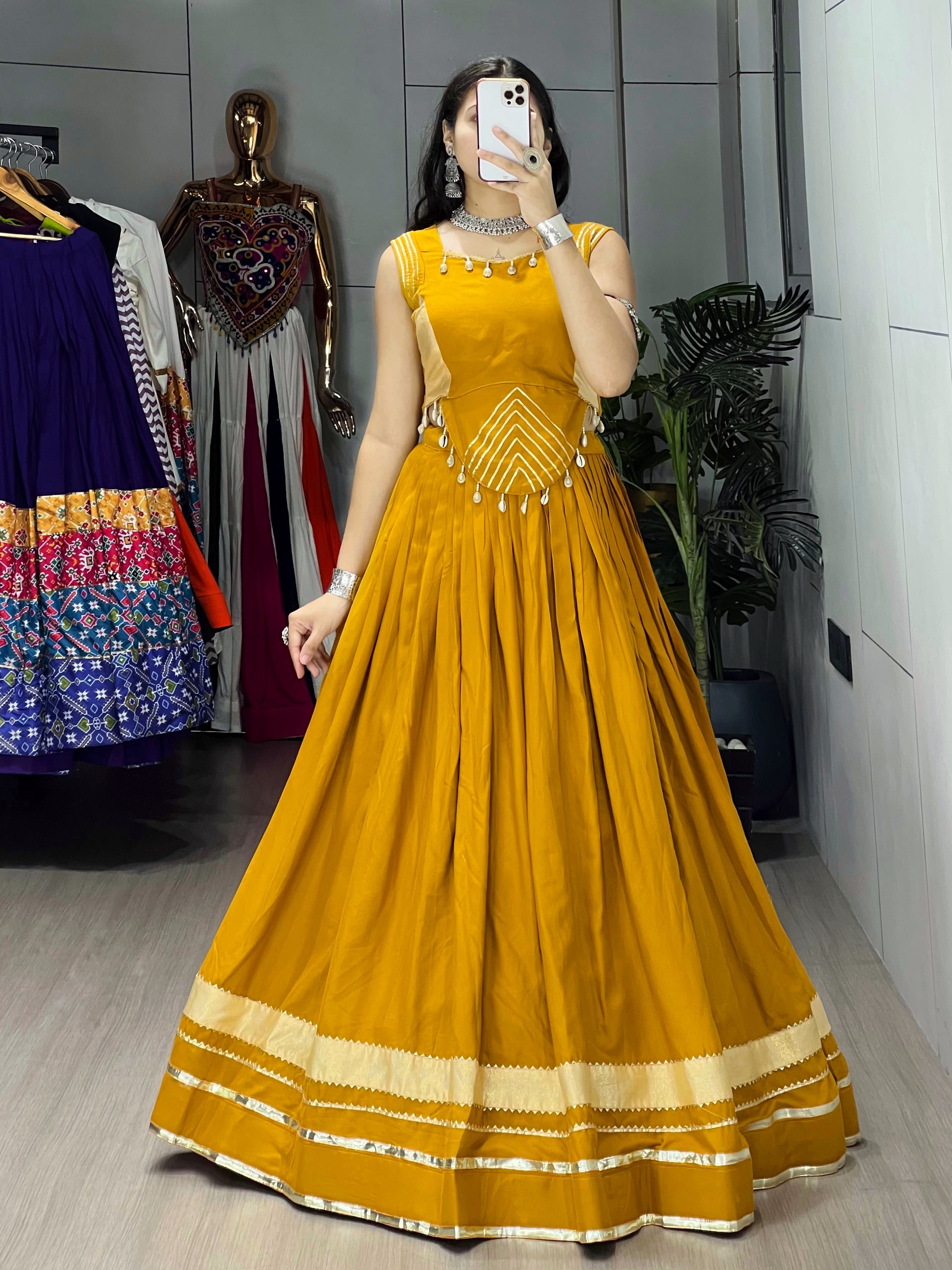 Rayon Gota Patti With Kodi Work Designer Navratri Chaniya Choli